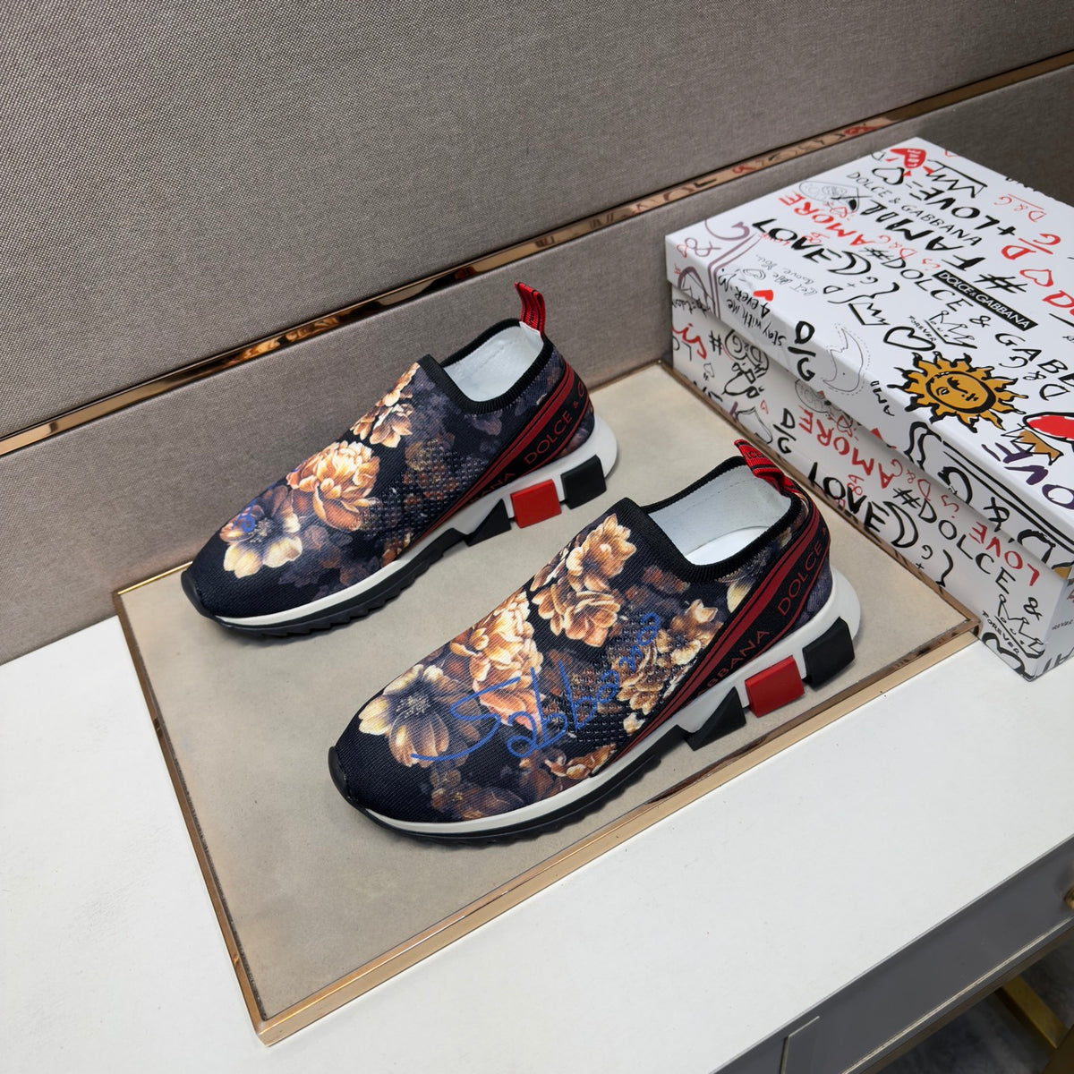 Dolce & Gabbana DG Couple's Multi-Material Casual Sneakers Multi-Color