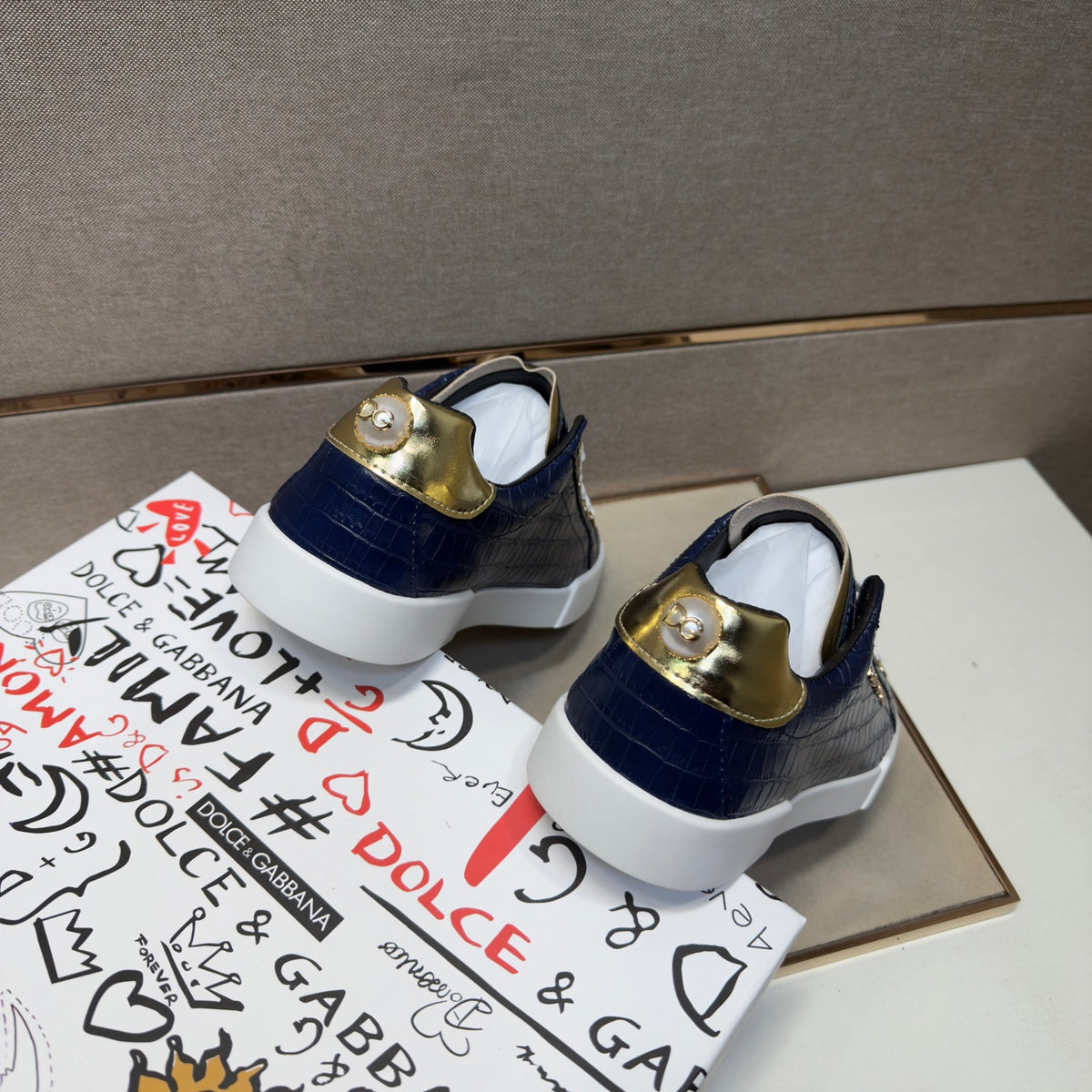 Dolce & Gabbana DG Couple's Multi-Material Casual Sneakers Multi-Color