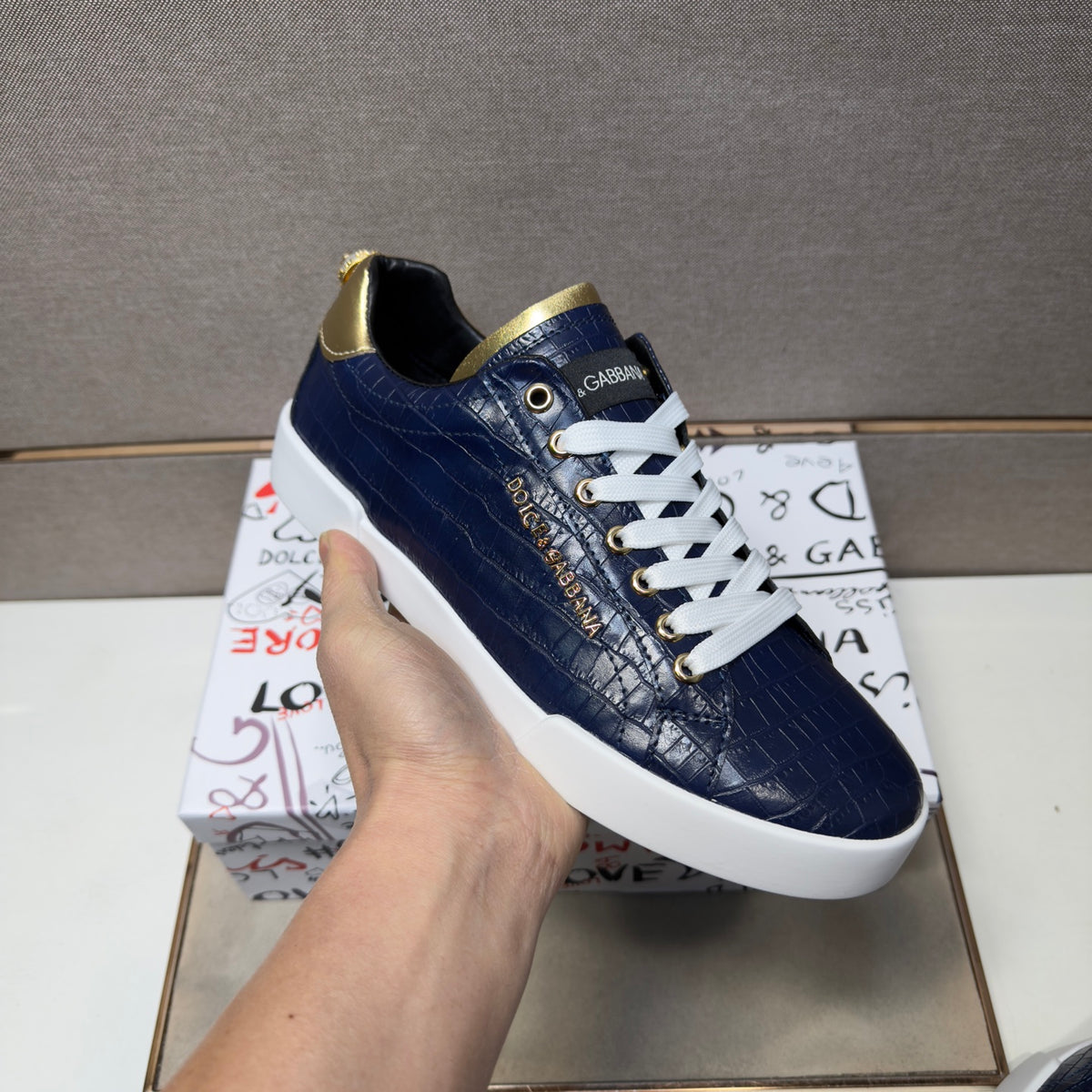 Dolce & Gabbana DG Couple's Multi-Material Casual Sneakers Multi-Color