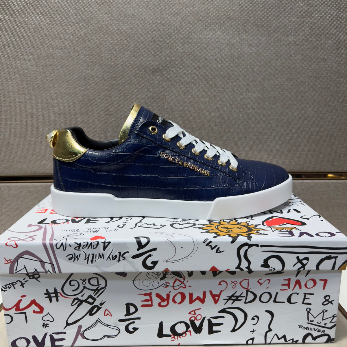 Dolce & Gabbana DG Couple's Multi-Material Casual Sneakers Multi-Color