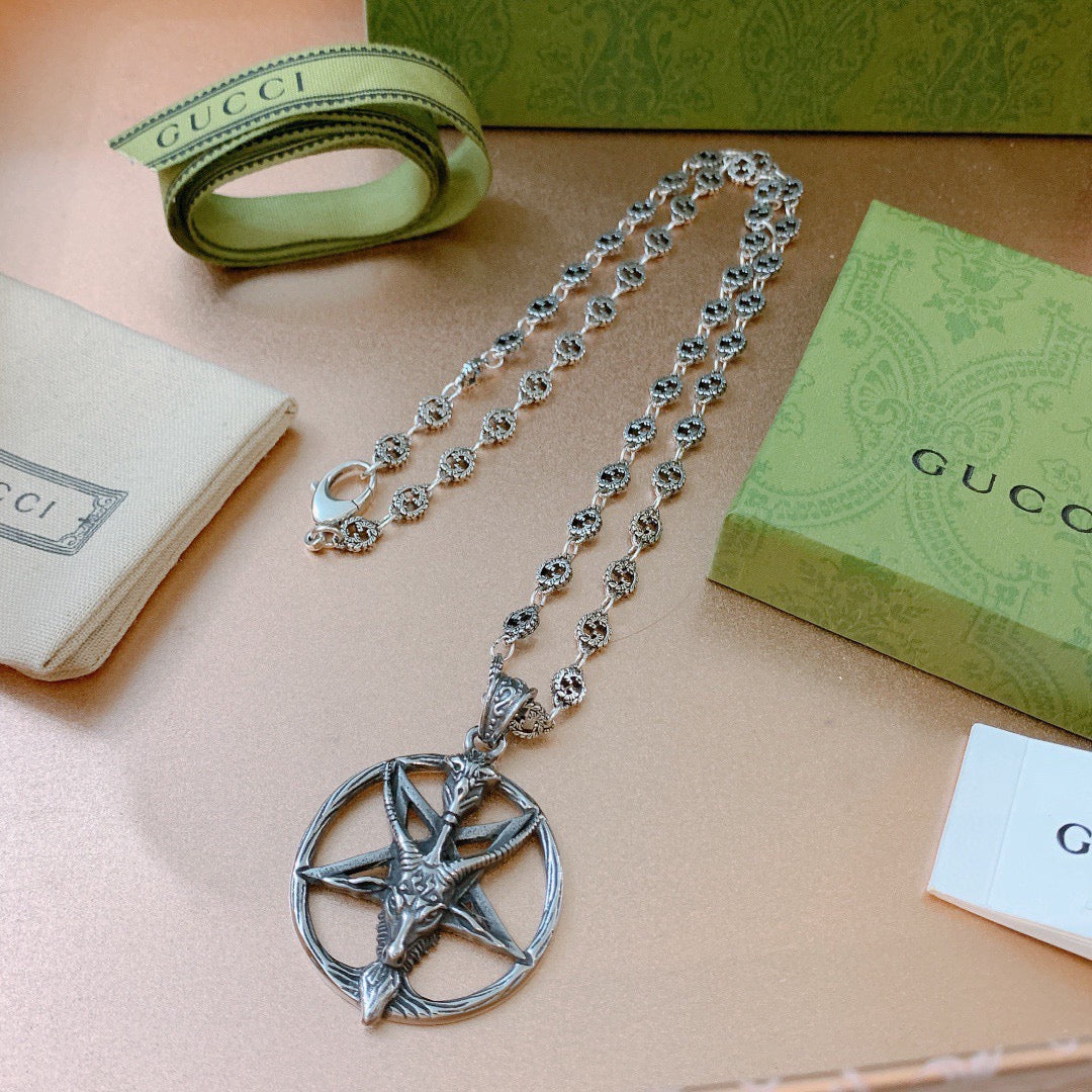antique double g Necklace for women - product detail view