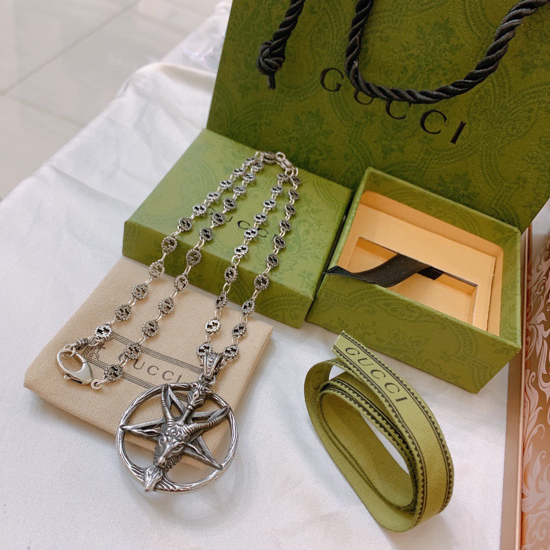 antique double g Necklace for women - alternate angle view 6