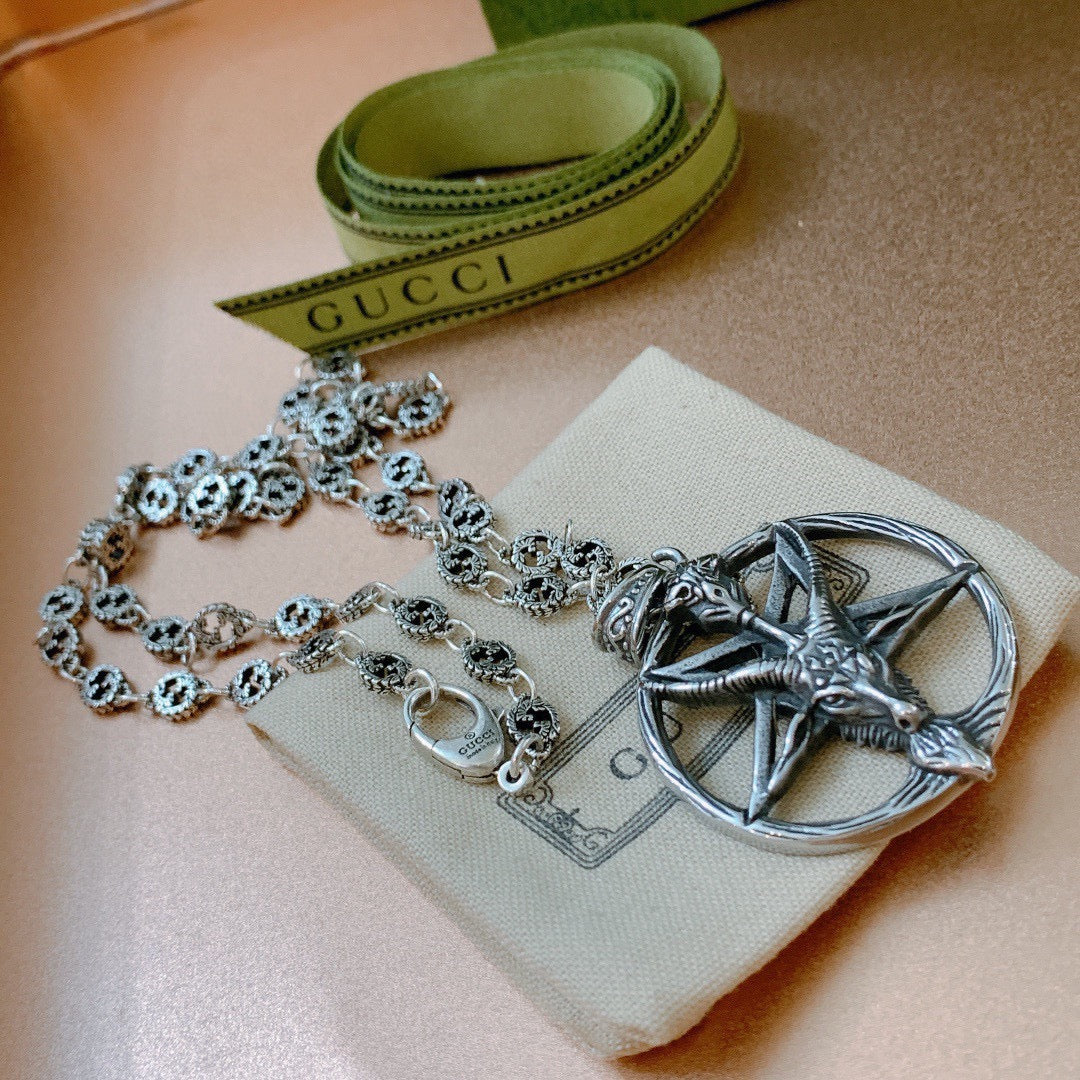 antique double g Necklace for women - alternate angle view 7