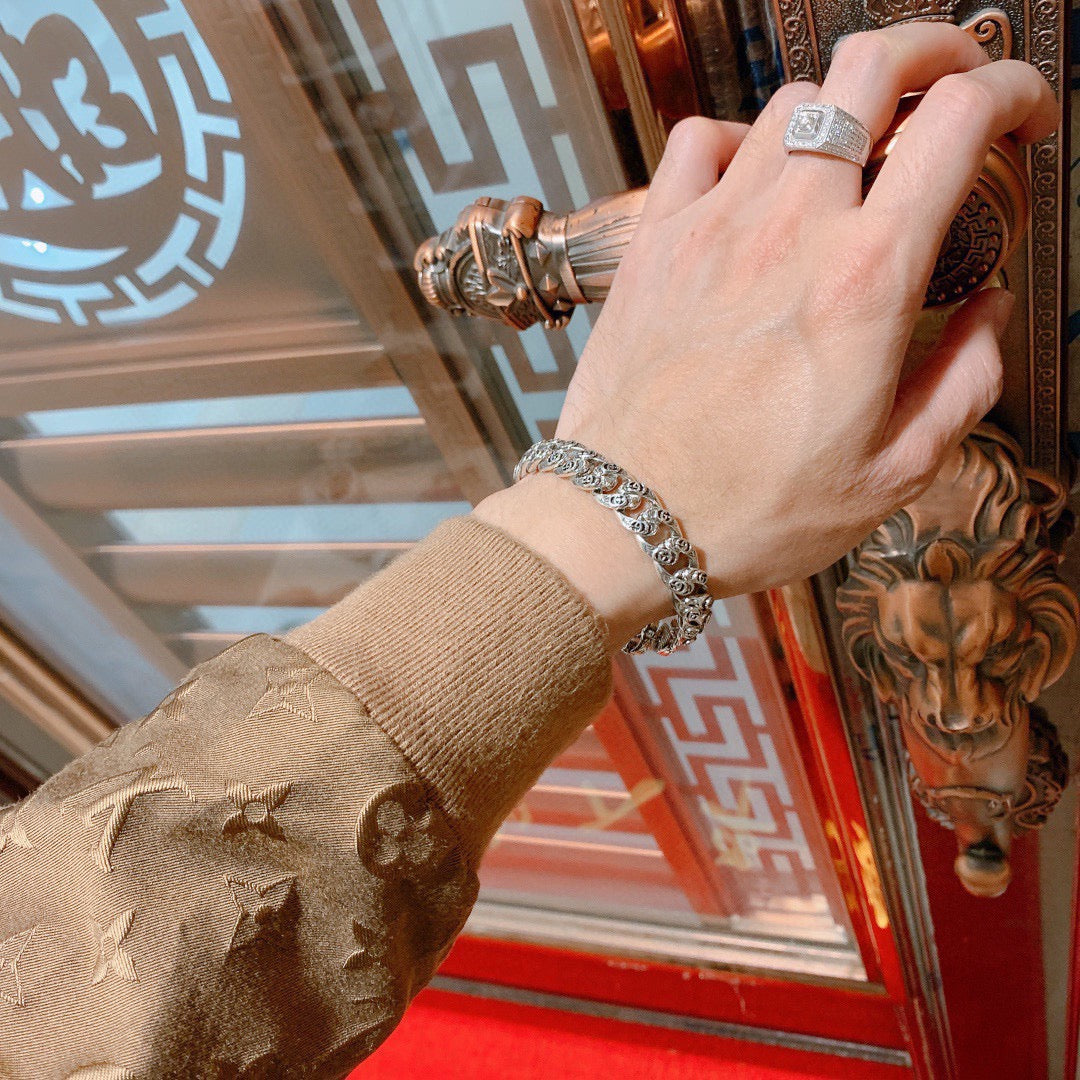 beige delicate Bracelet for men - alternate angle view 2