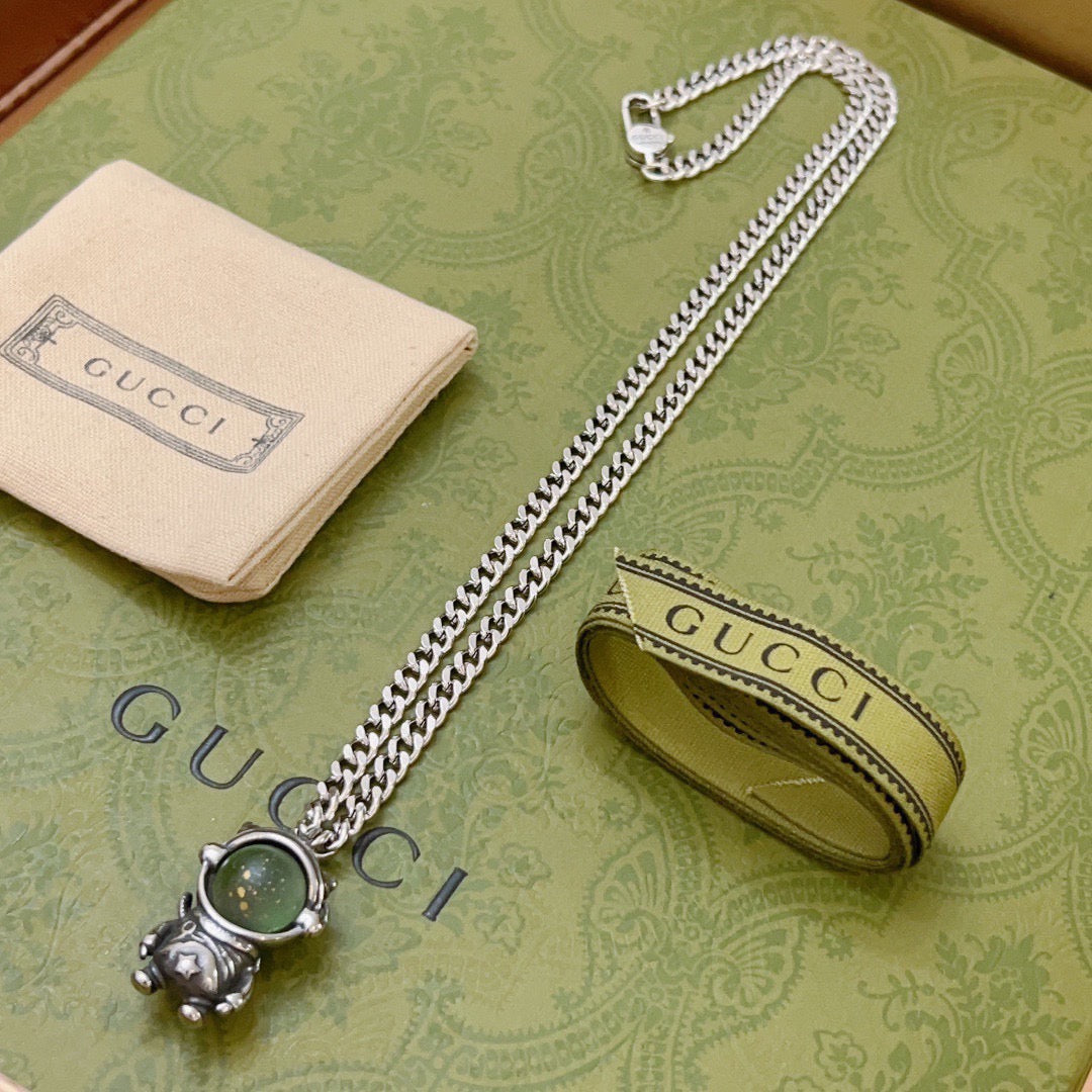antique double g Necklace for women - alternate angle view 4