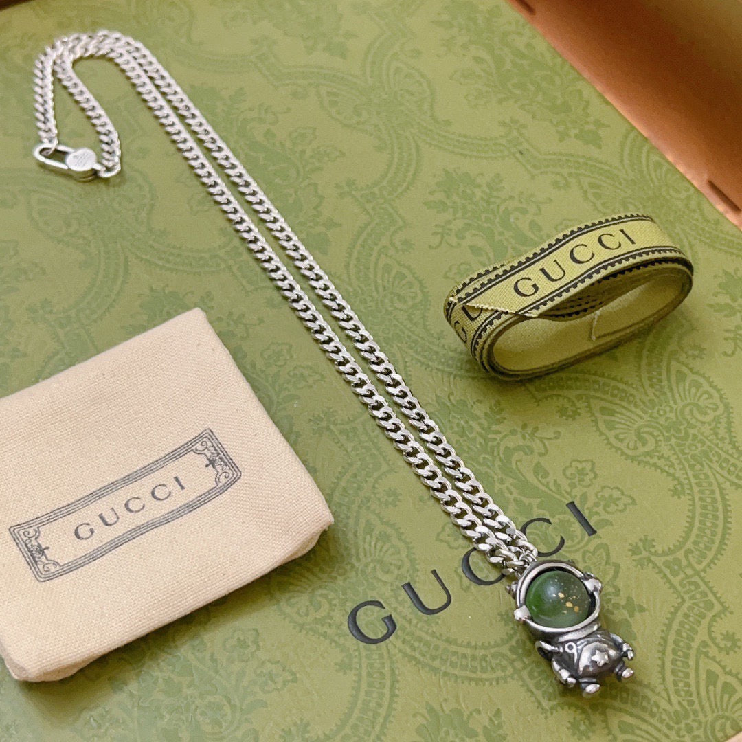 antique double g Necklace for women - alternate angle view 2