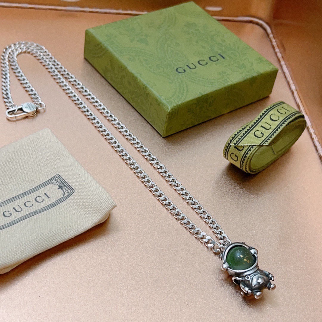 antique double g Necklace for women - alternate angle view 5