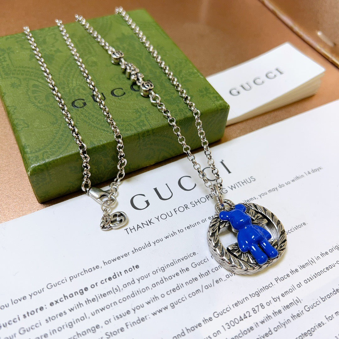 antique double g Necklace for women - alternate angle view 4