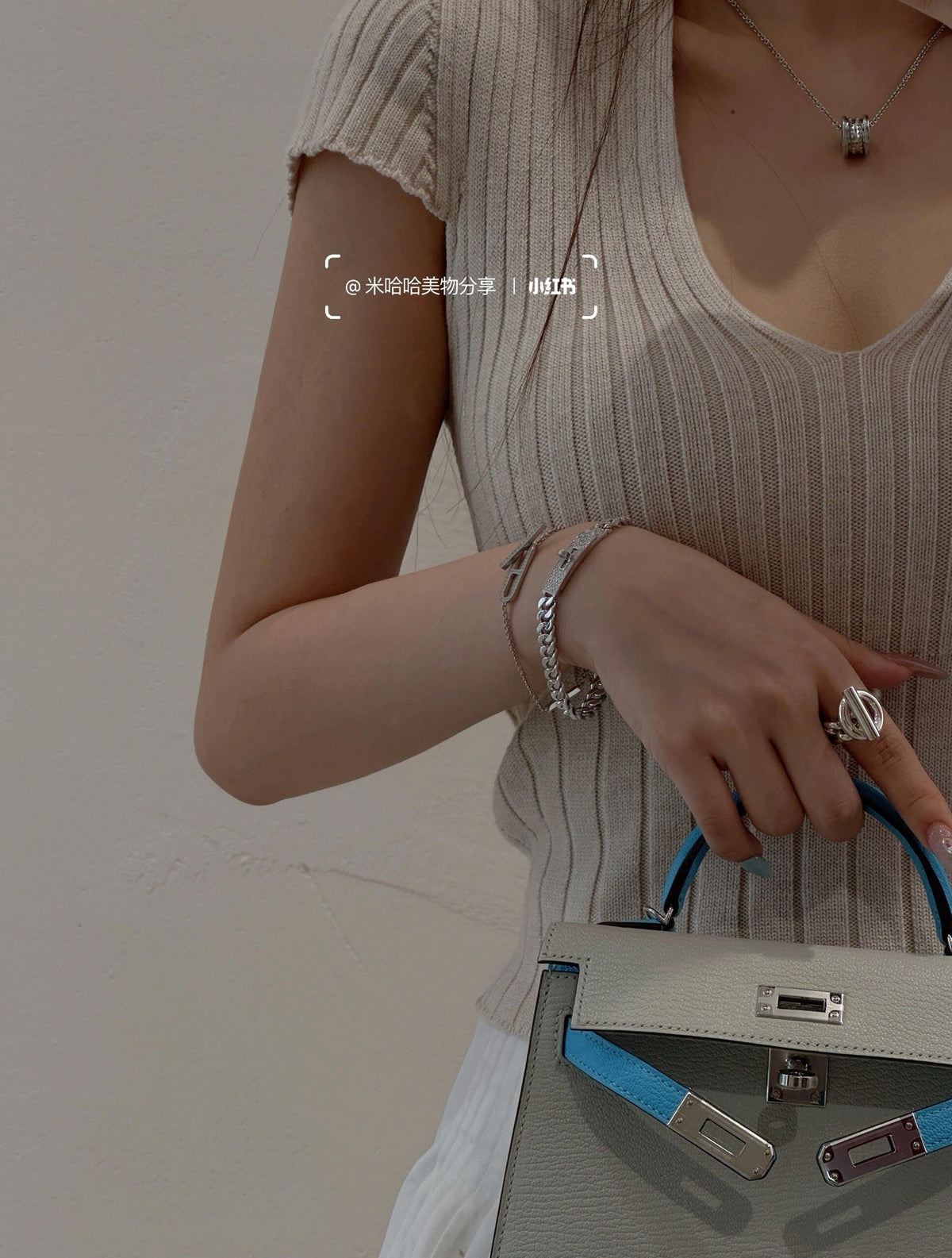 silver brass crystal inlaid Bracelet for women - alternate angle view 9