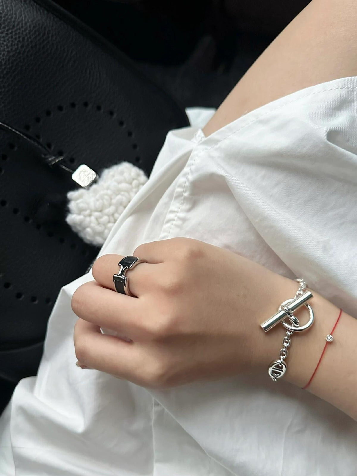 silver brass luxury Bracelet for women - alternate angle view 10