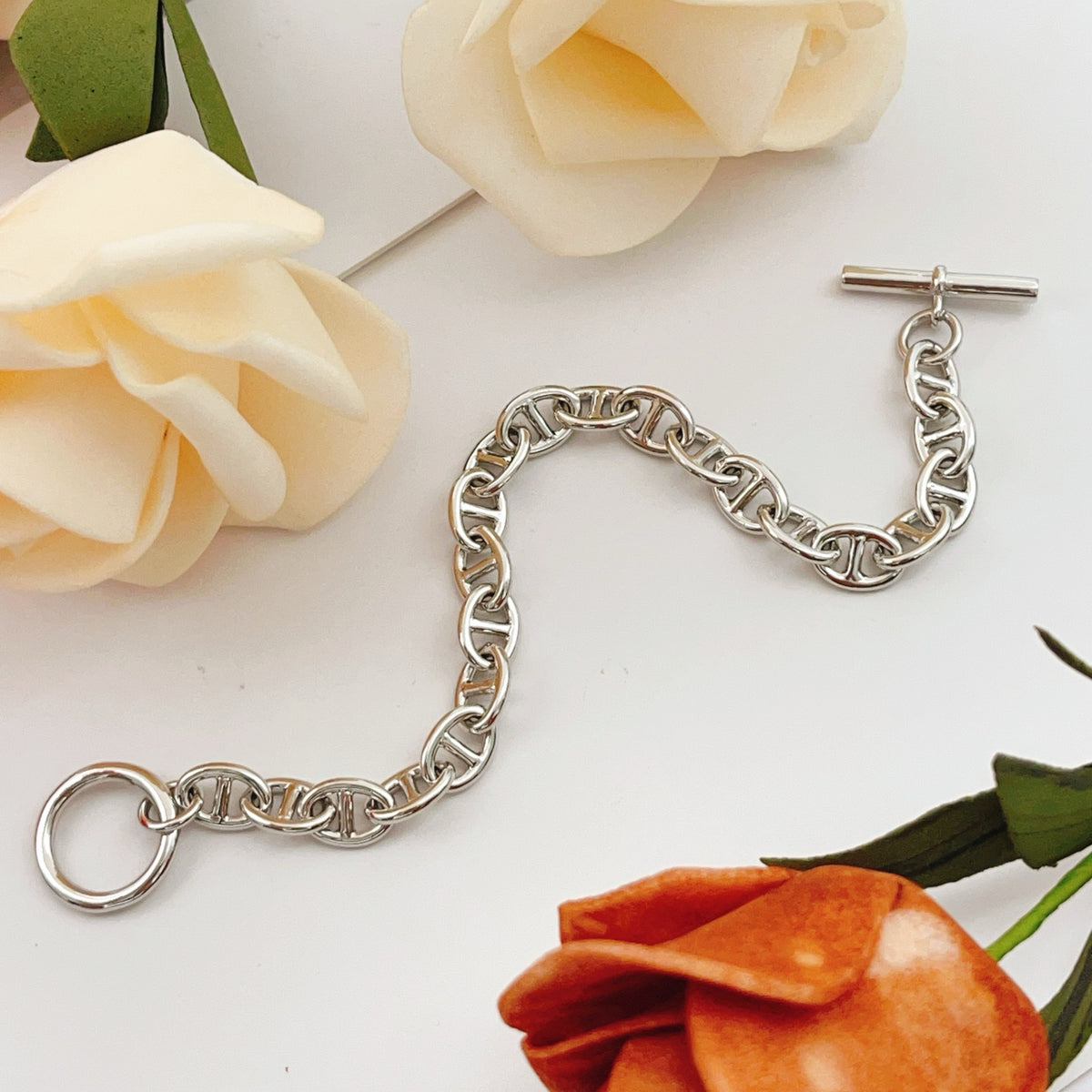 silver brass luxury Bracelet for women - alternate angle view 6