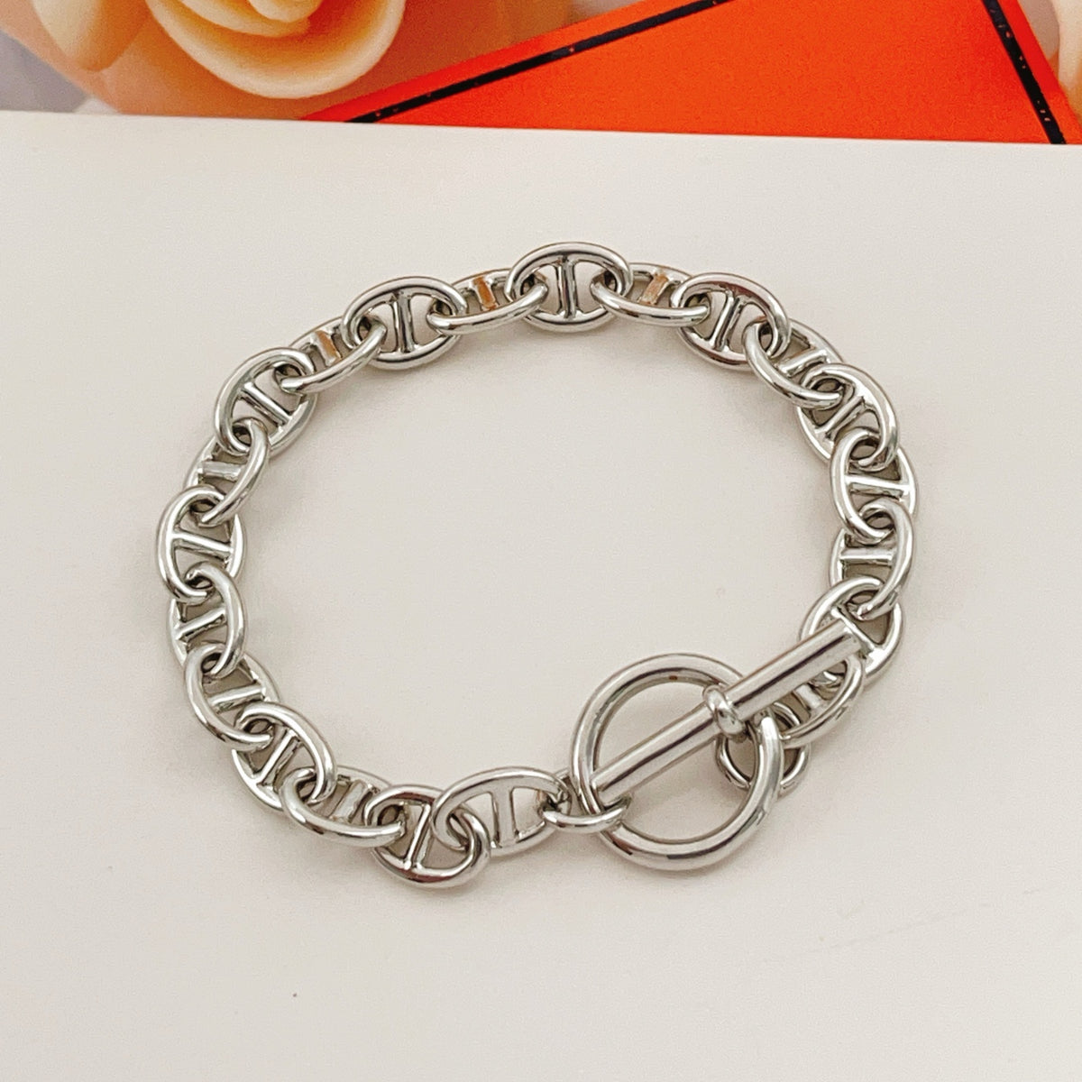 silver brass luxury Bracelet for women - alternate angle view 2