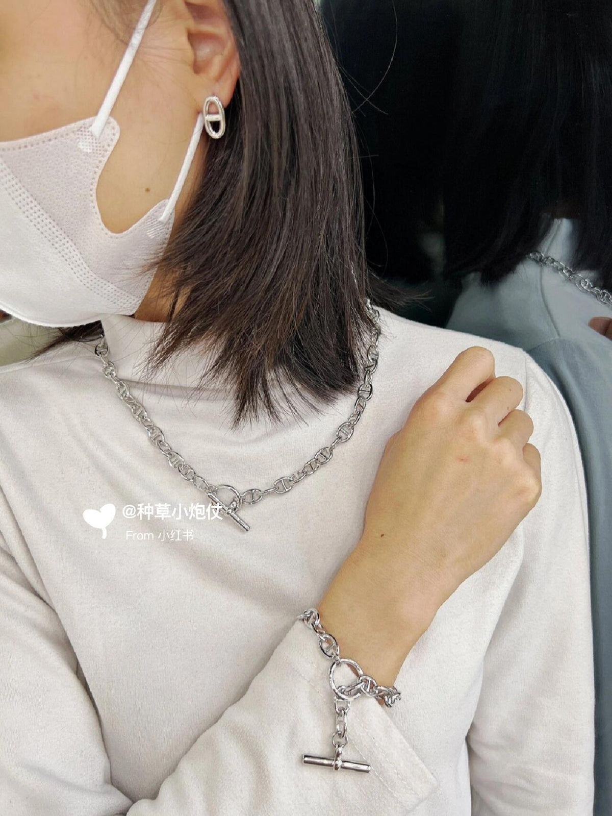 silver brass luxury Bracelet for women - alternate angle view 7