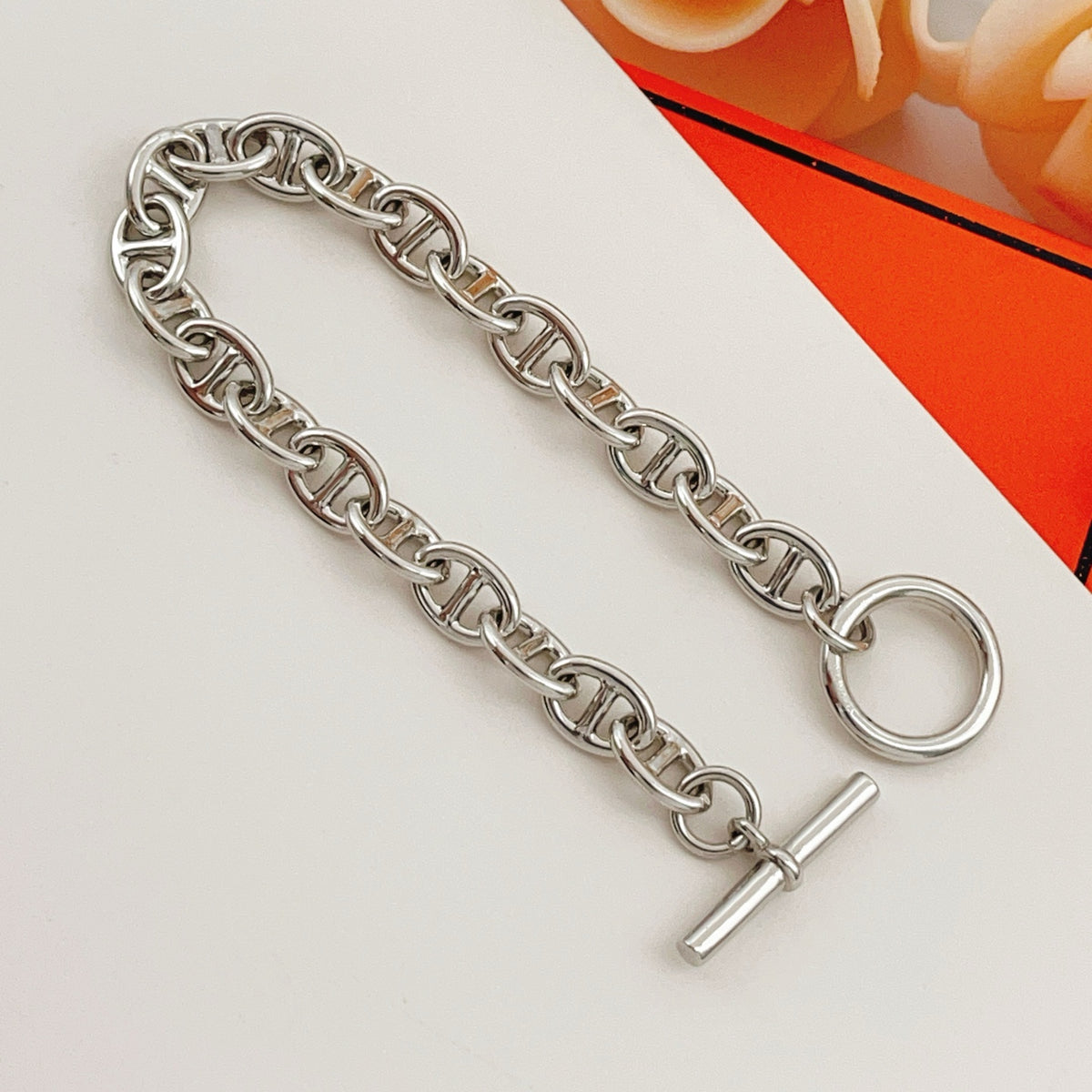 silver brass luxury Bracelet for women - alternate angle view 4