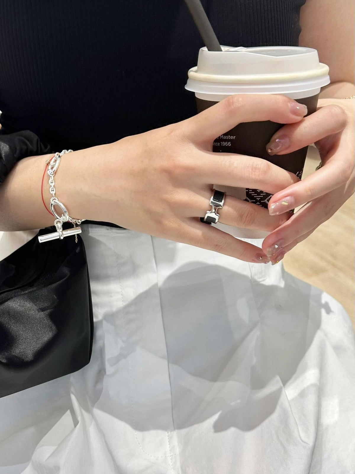 silver brass luxury Bracelet for women - alternate angle view 9