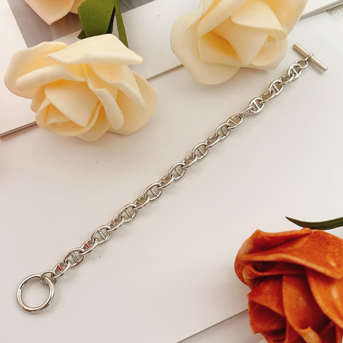 silver brass luxury Bracelet for women - alternate angle view 5