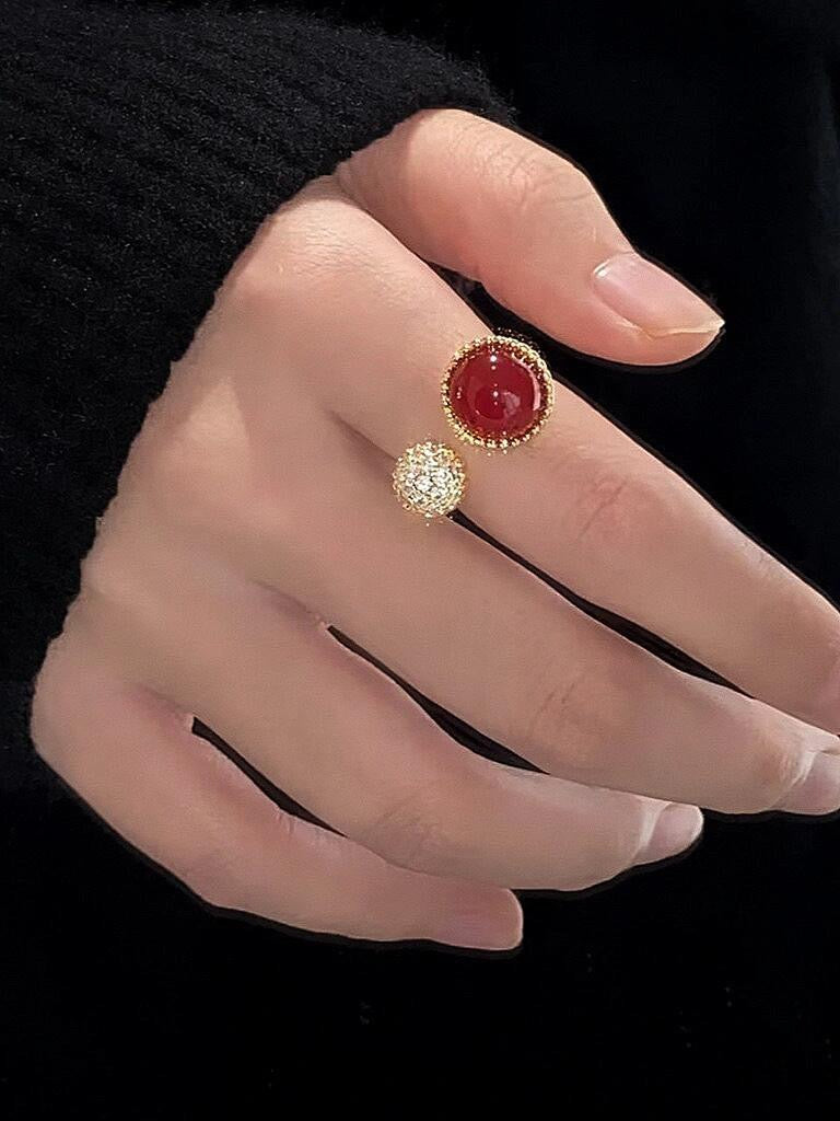 rose gold brass rose Ring for women - alternate angle view 6