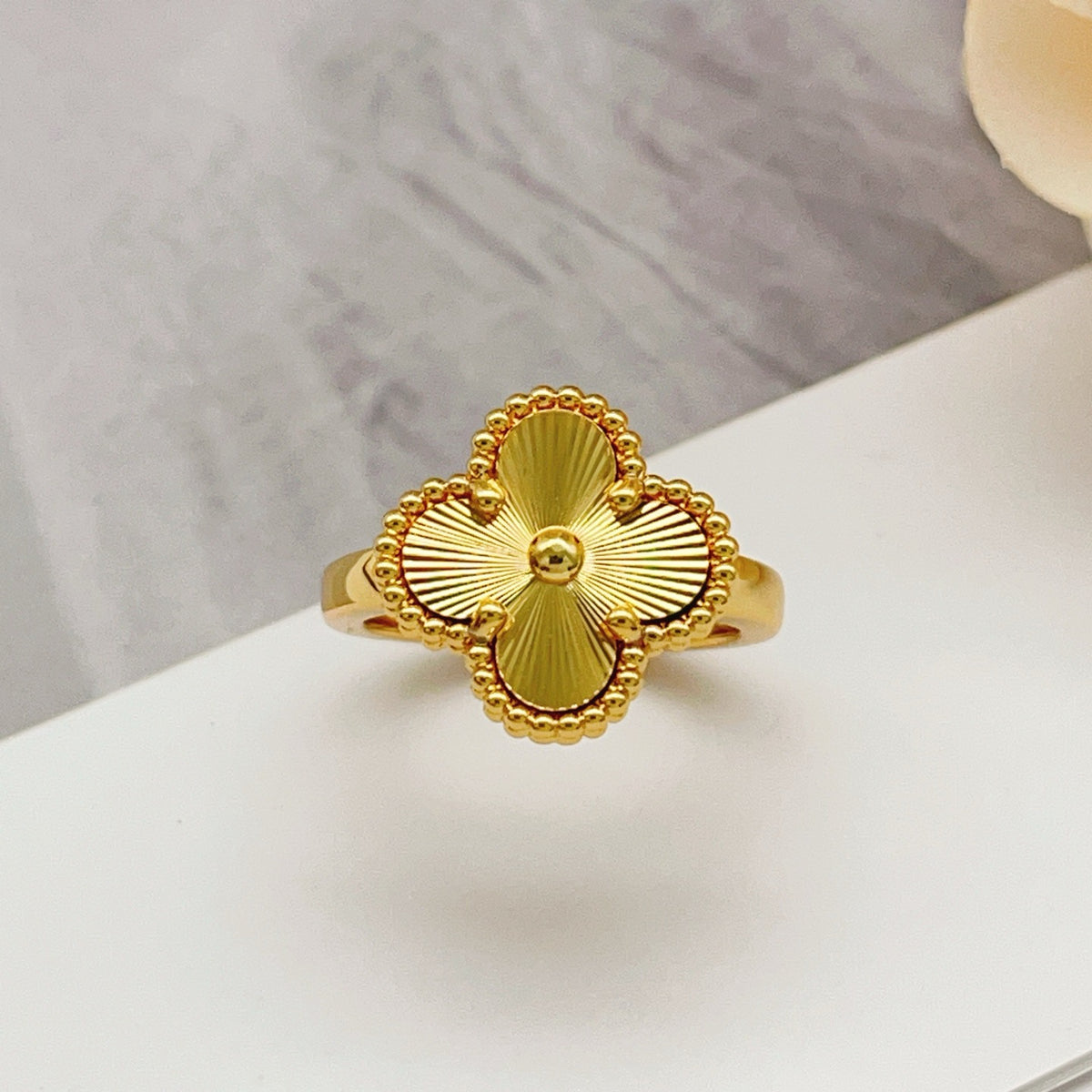 gold brass luxury Ring for women - alternate angle view 4