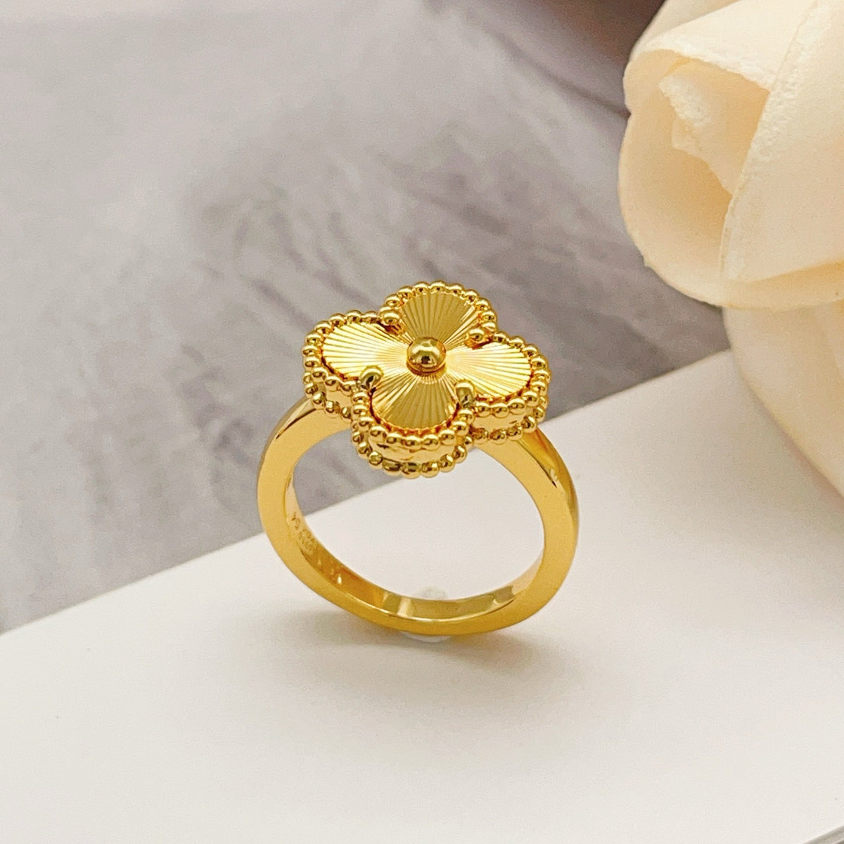 gold brass luxury Ring for women - alternate angle view 5