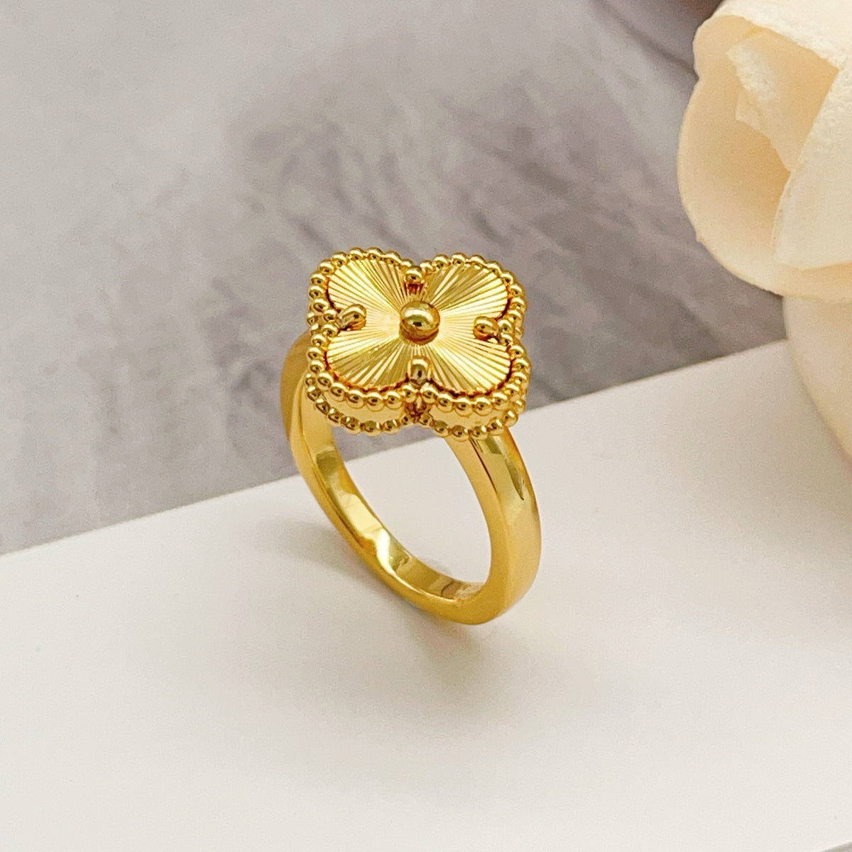 gold brass luxury Ring for women - alternate angle view 3
