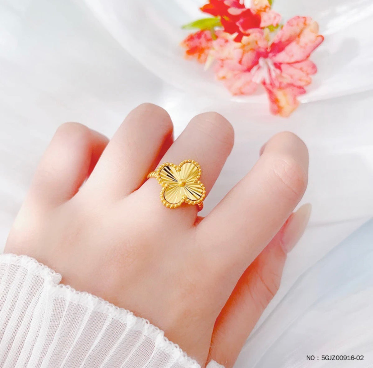 gold brass luxury Ring for women - alternate angle view 9