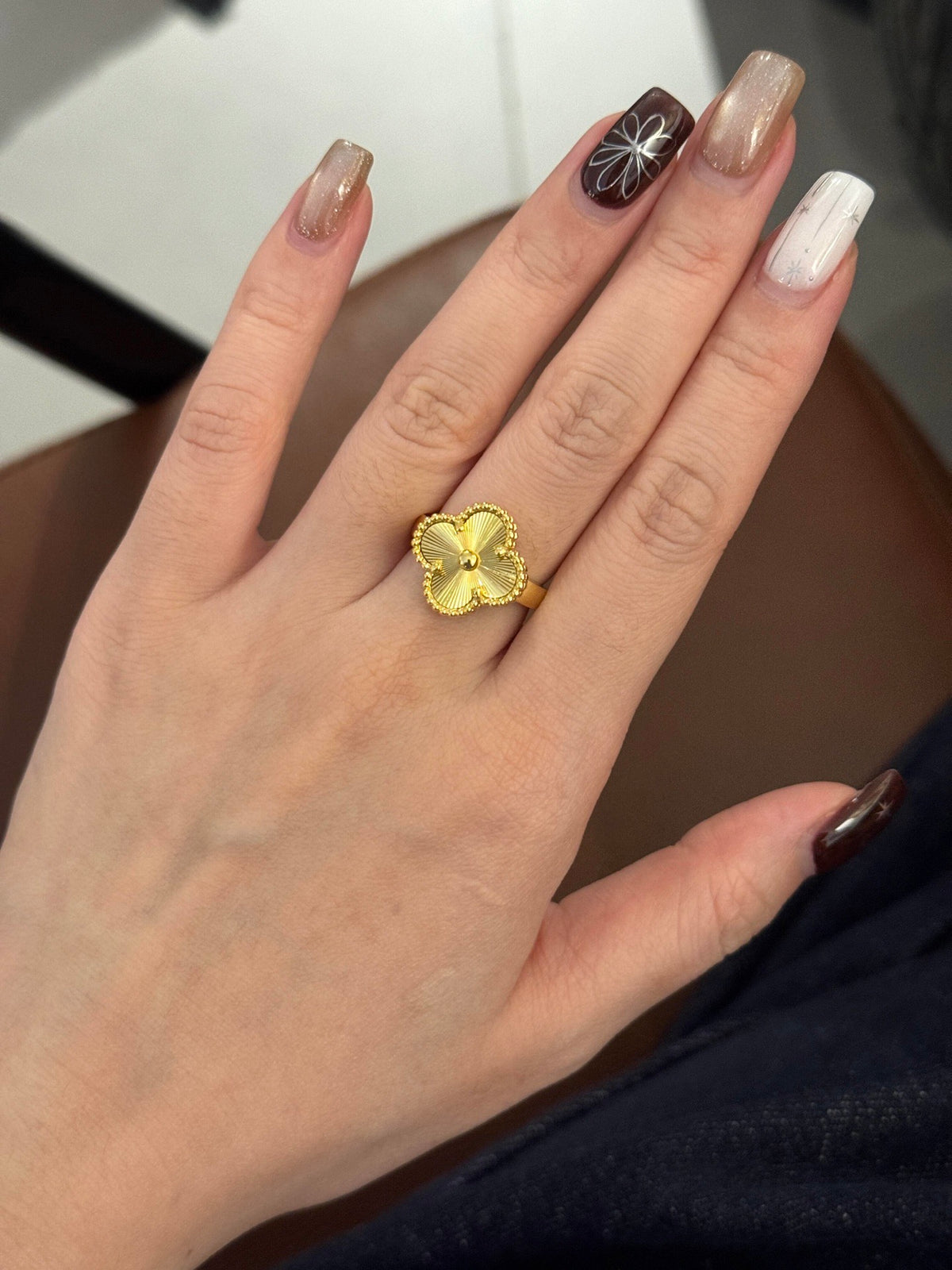 gold brass luxury Ring for women - alternate angle view 7