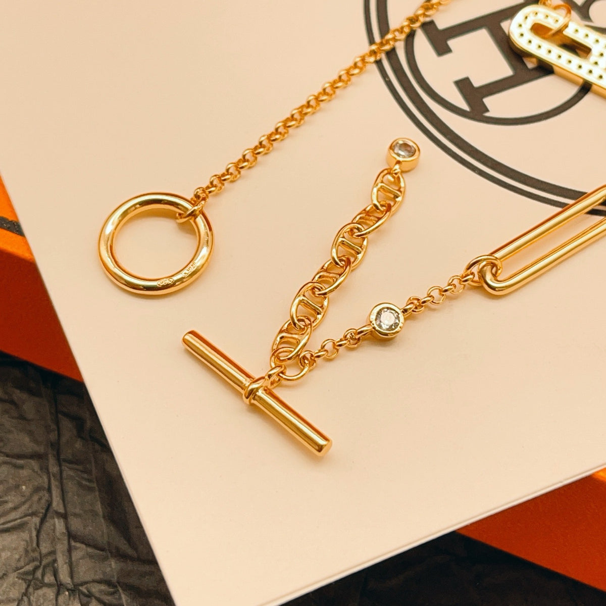 rose gold brass rose Bracelet for women - alternate angle view 6