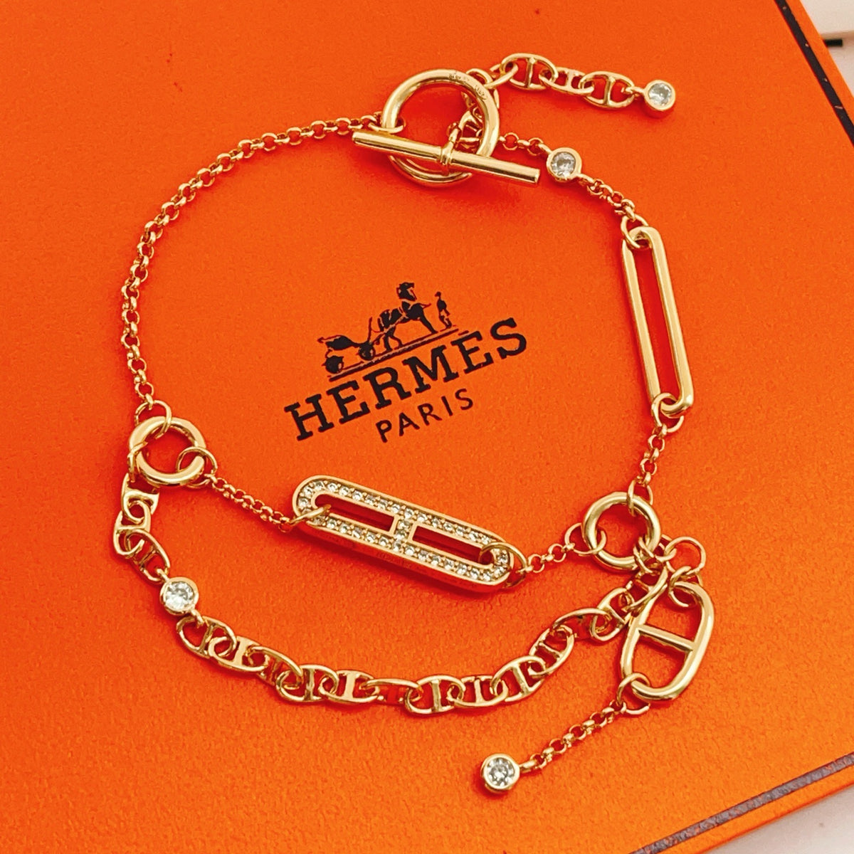 rose gold brass rose Bracelet for women - product detail view