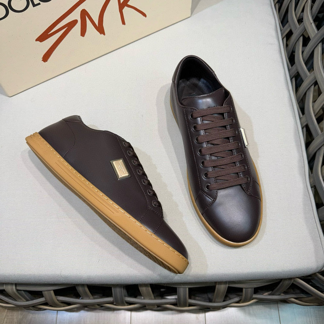 Dolce & Gabbana DG Men's Casual Sneakers with Signature Metal Buckle