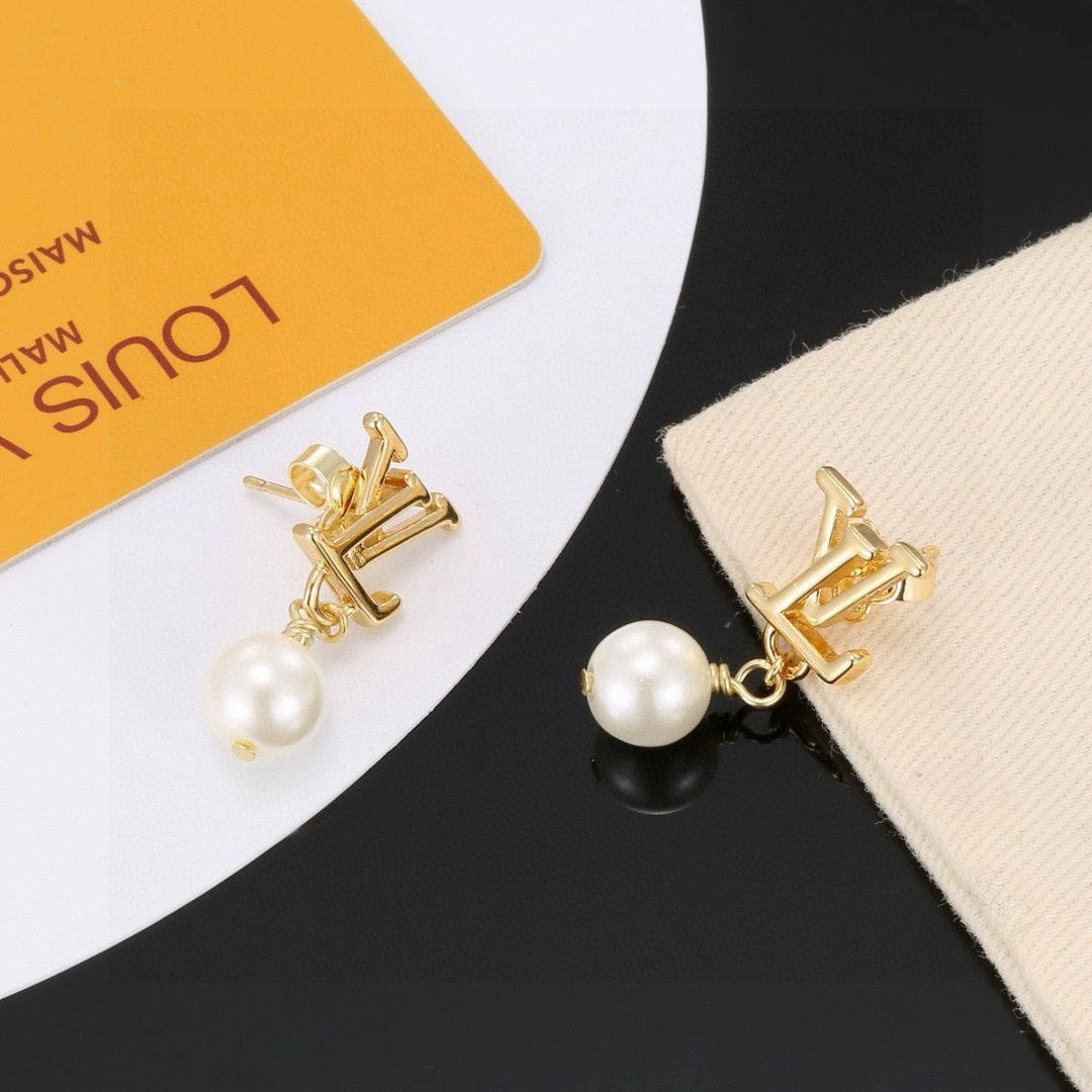 letter Stud Earrings for women - alternate angle view 6