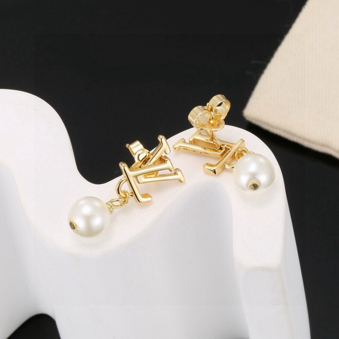 letter Stud Earrings for women - alternate angle view 4