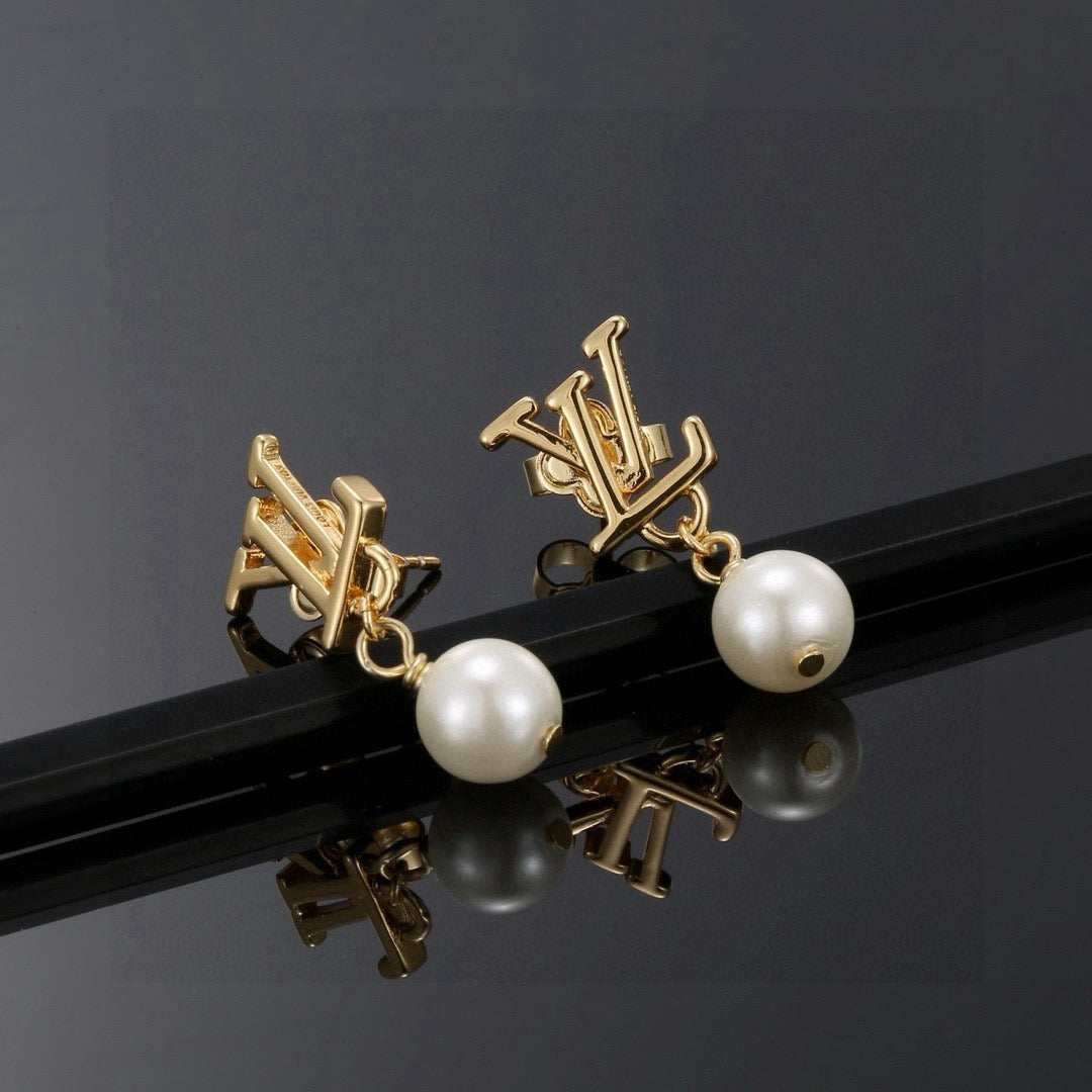 letter Stud Earrings for women - alternate angle view 7