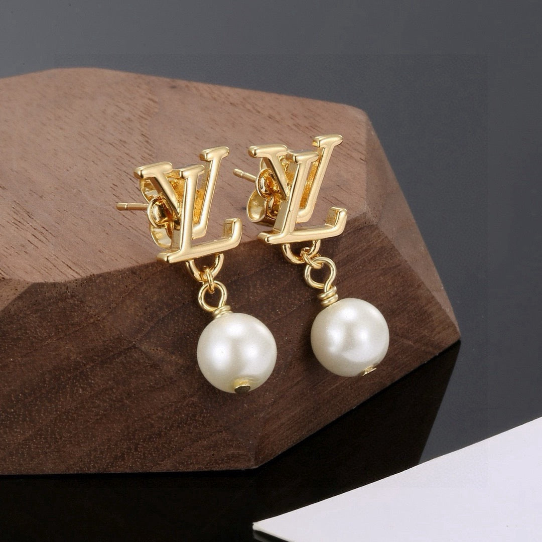 letter Stud Earrings for women - alternate angle view 5