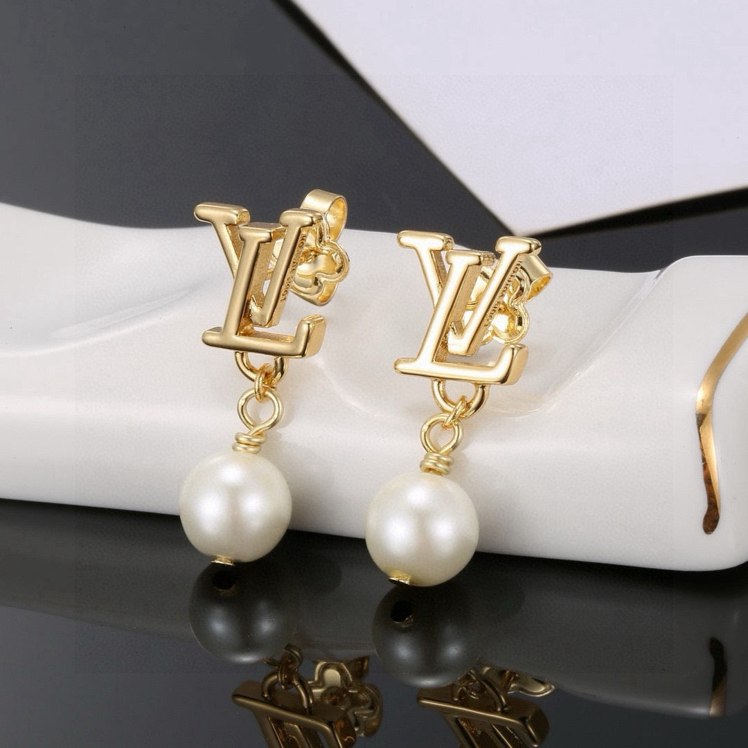 letter Stud Earrings for women - alternate angle view 3