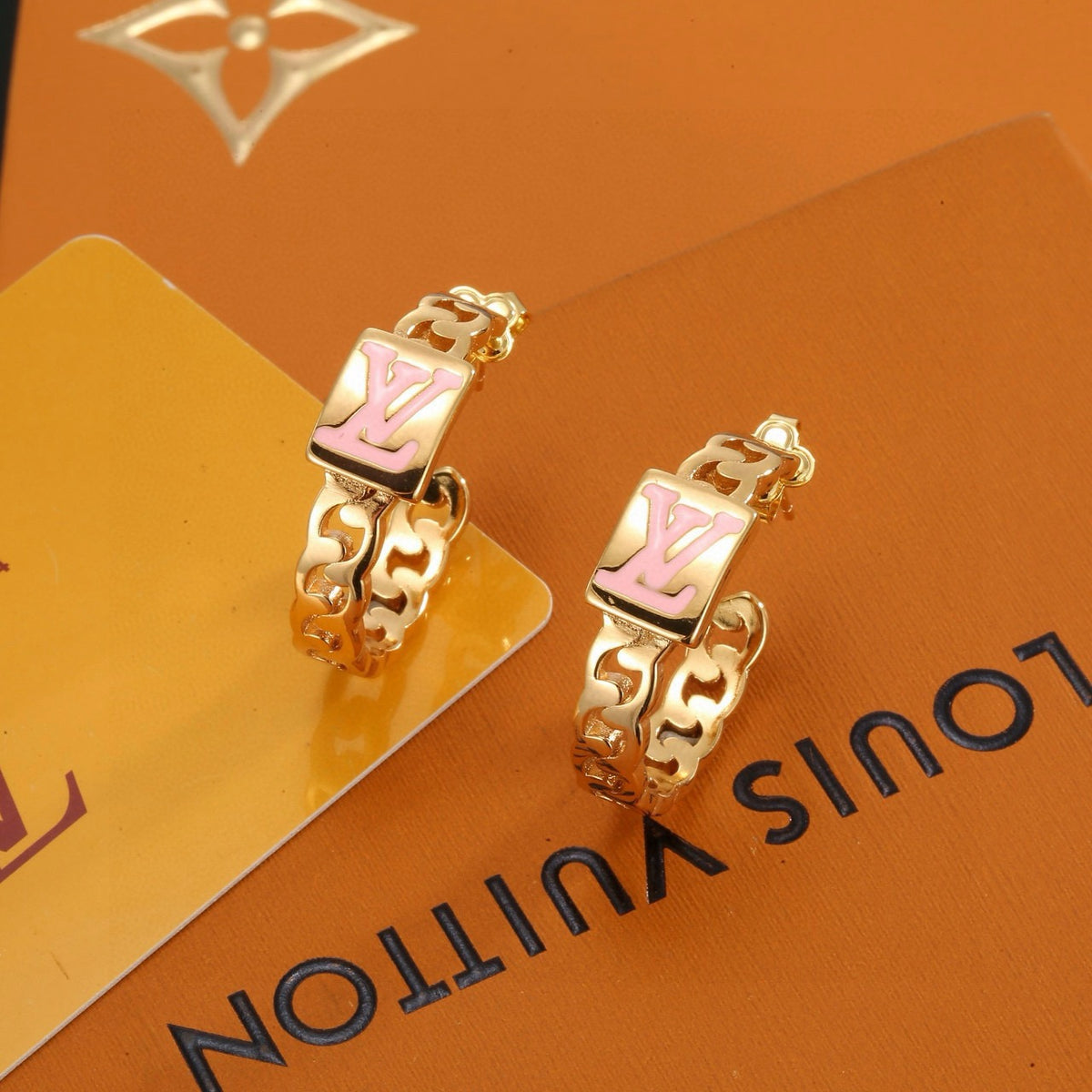 gold letter Stud Earrings for women - alternate angle view 2