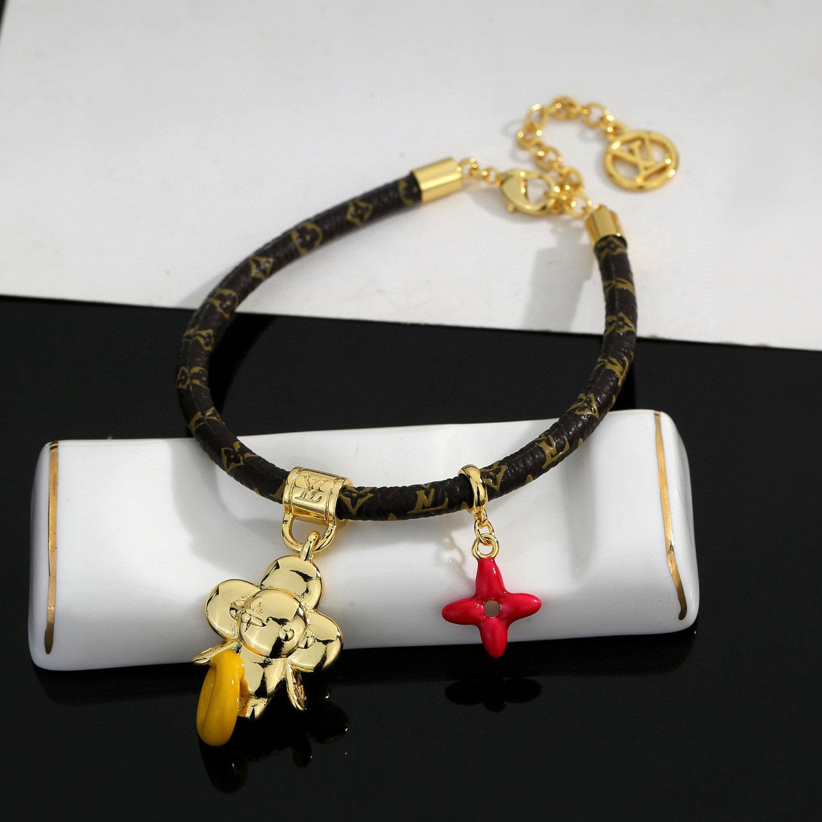 gold genuine leather delicate Bracelet for women - alternate angle view 5