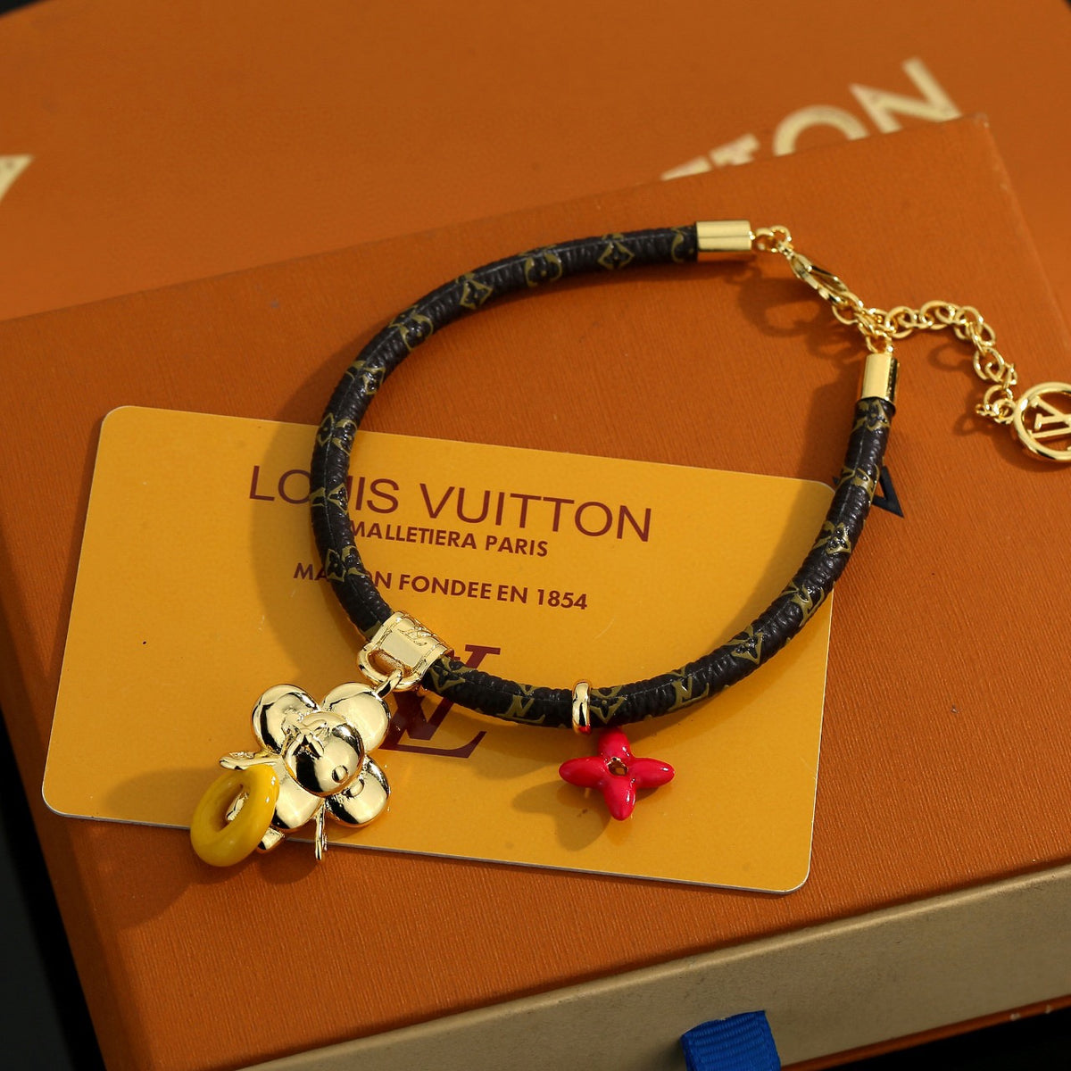 gold genuine leather delicate Bracelet for women - alternate angle view 2