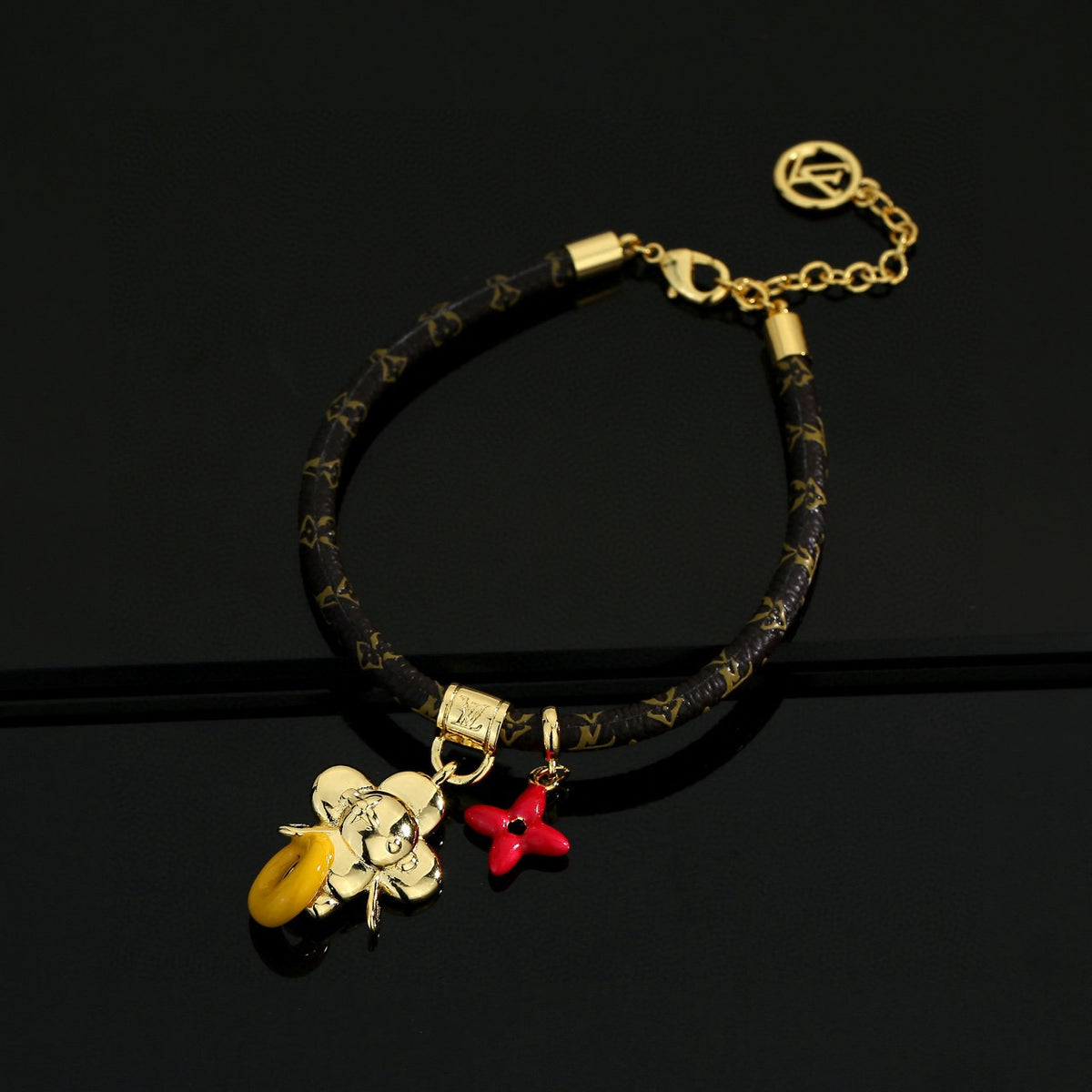 gold genuine leather delicate Bracelet for women - alternate angle view 3