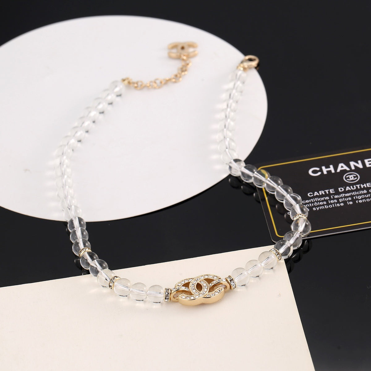 acrylic letter Necklace for women - alternate angle view 2