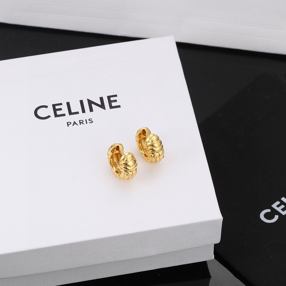 gold linen floral Drop Earrings for women - product detail view