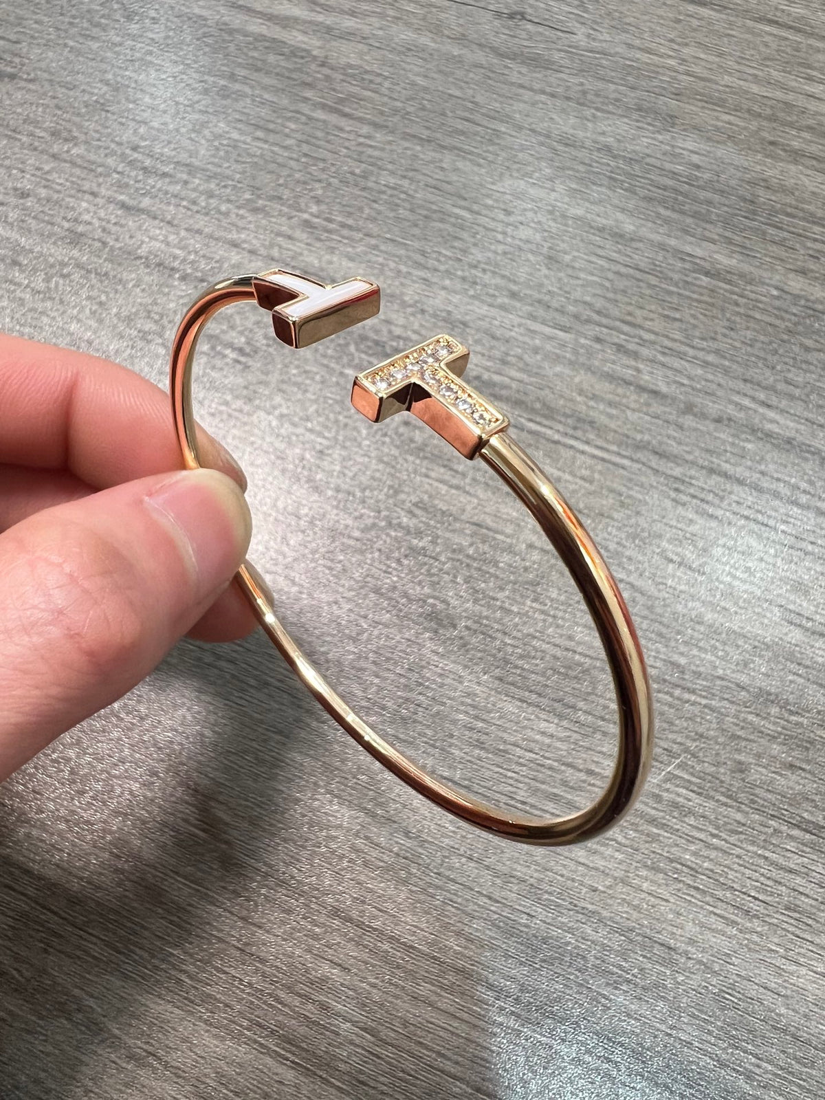 shell inlaid Bangle for women - alternate angle view 3