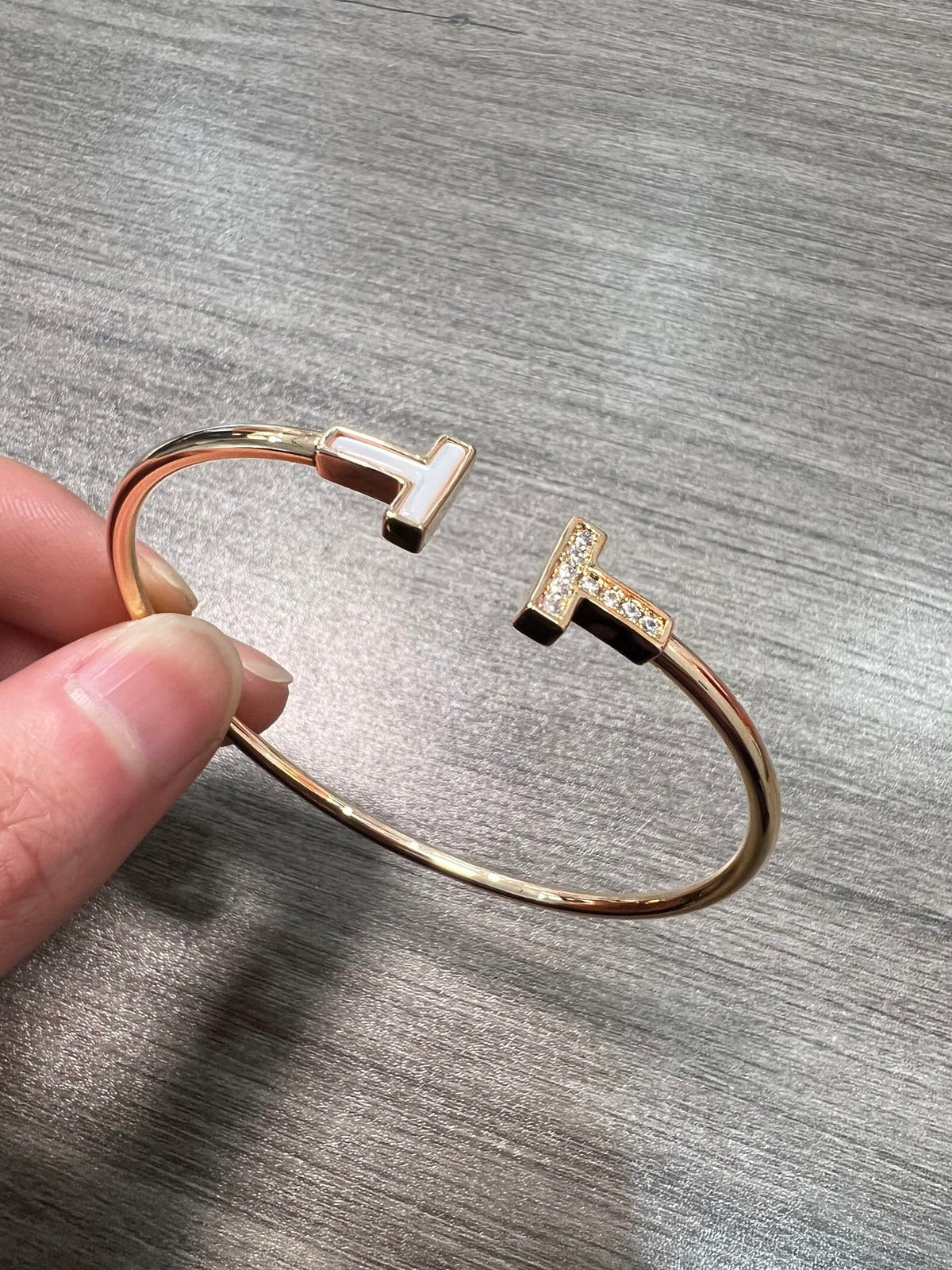 shell inlaid Bangle for women - alternate angle view 2