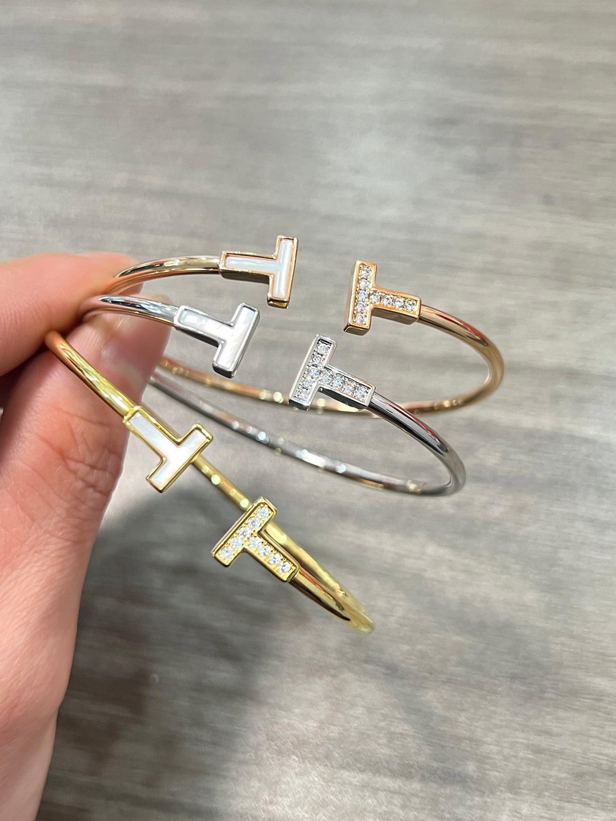 shell inlaid Bangle for women - product detail view