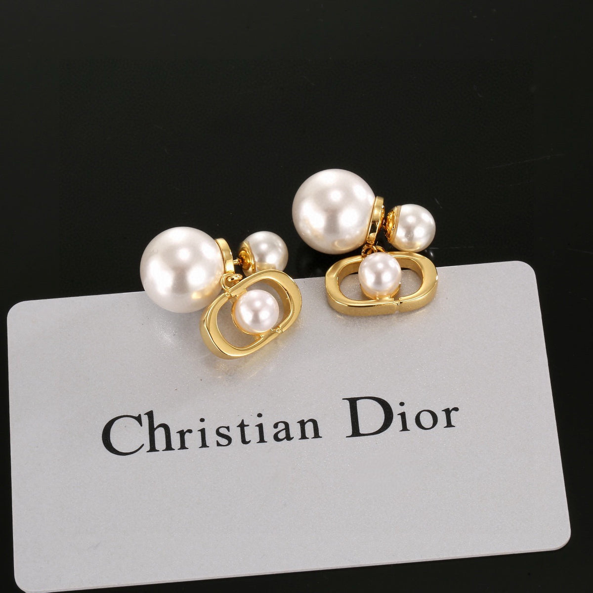 silver resin letter Drop Earrings for women - alternate angle view 5