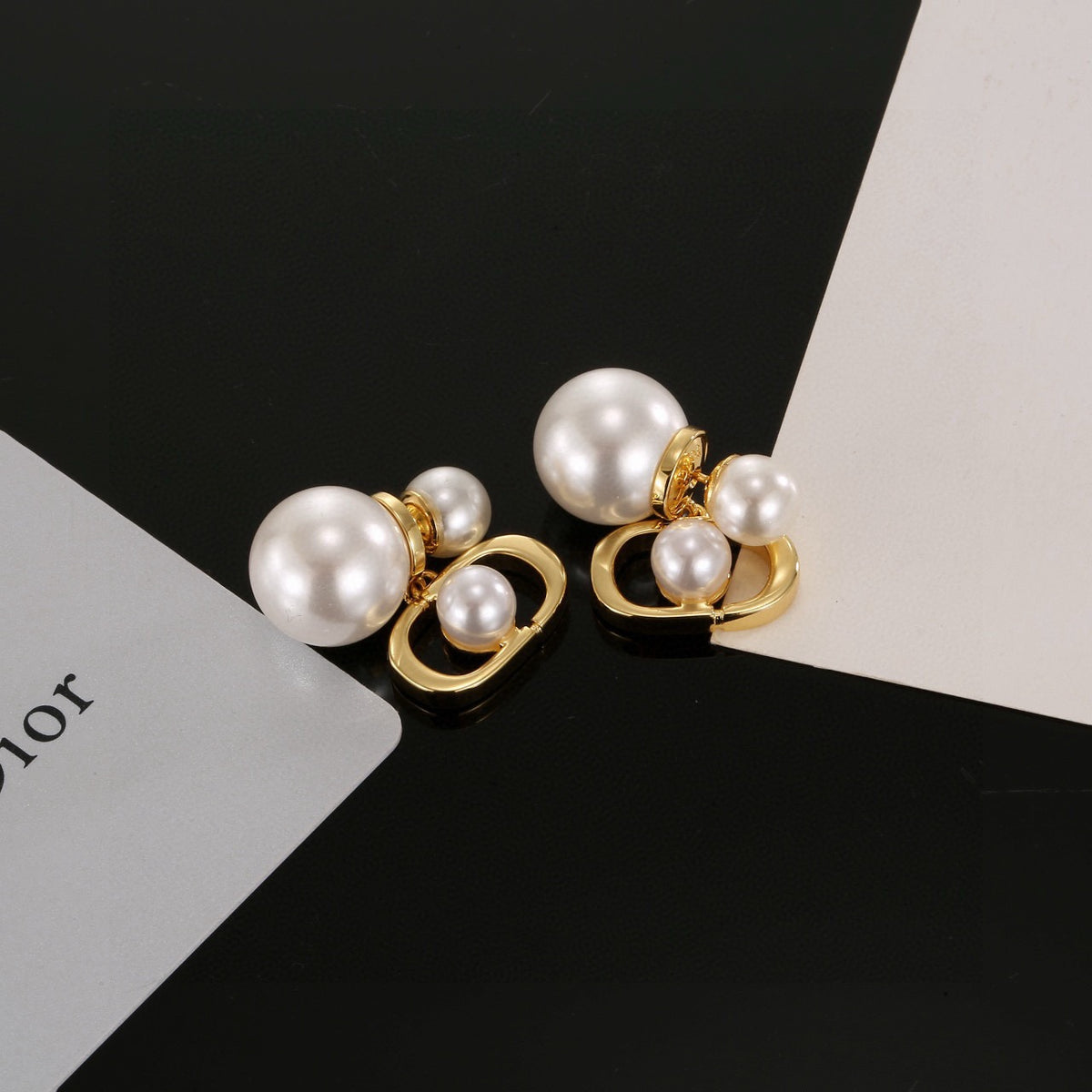 silver resin letter Drop Earrings for women - alternate angle view 4