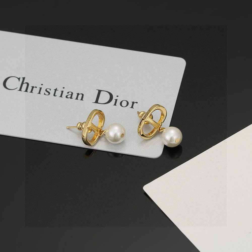 red 925 sterling silver letter Drop Earrings for women - alternate angle view 2