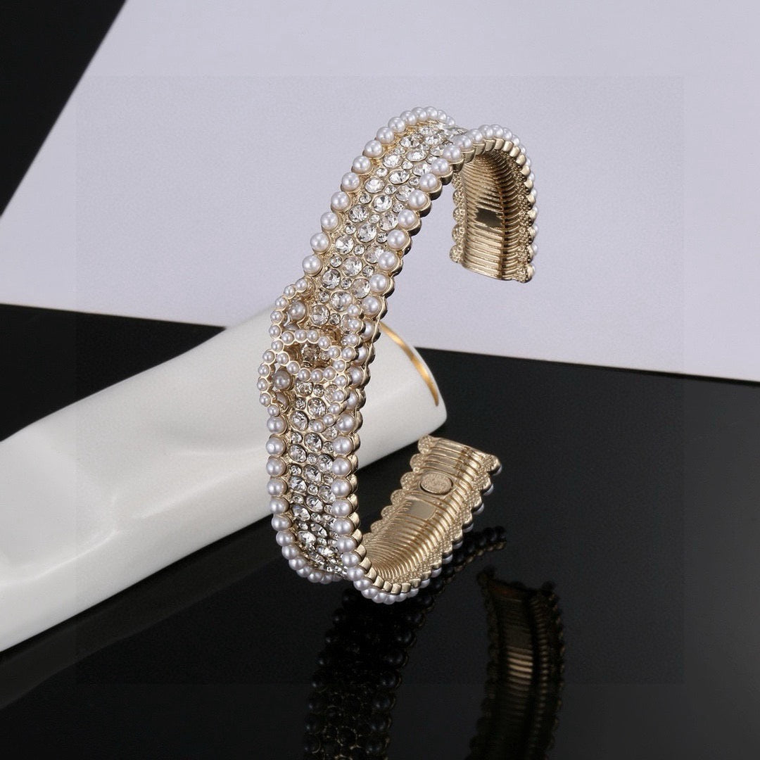 pearl inlaid Bangle for women - alternate angle view 3