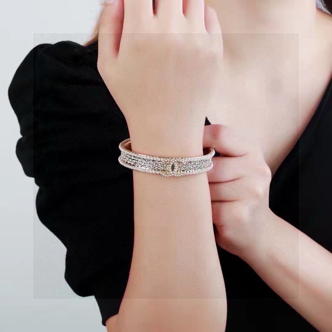 pearl inlaid Bangle for women - alternate angle view 4