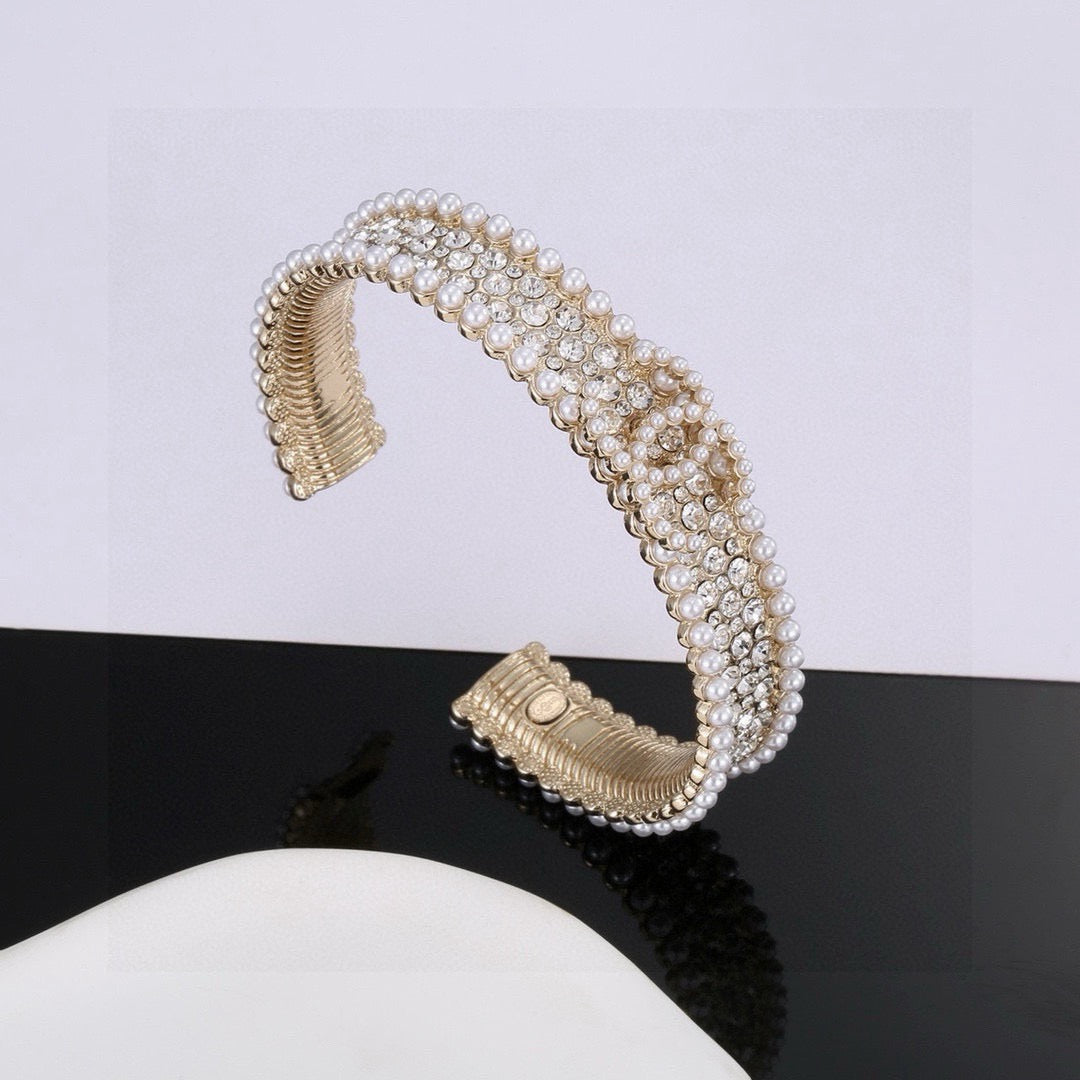 pearl inlaid Bangle for women - alternate angle view 6