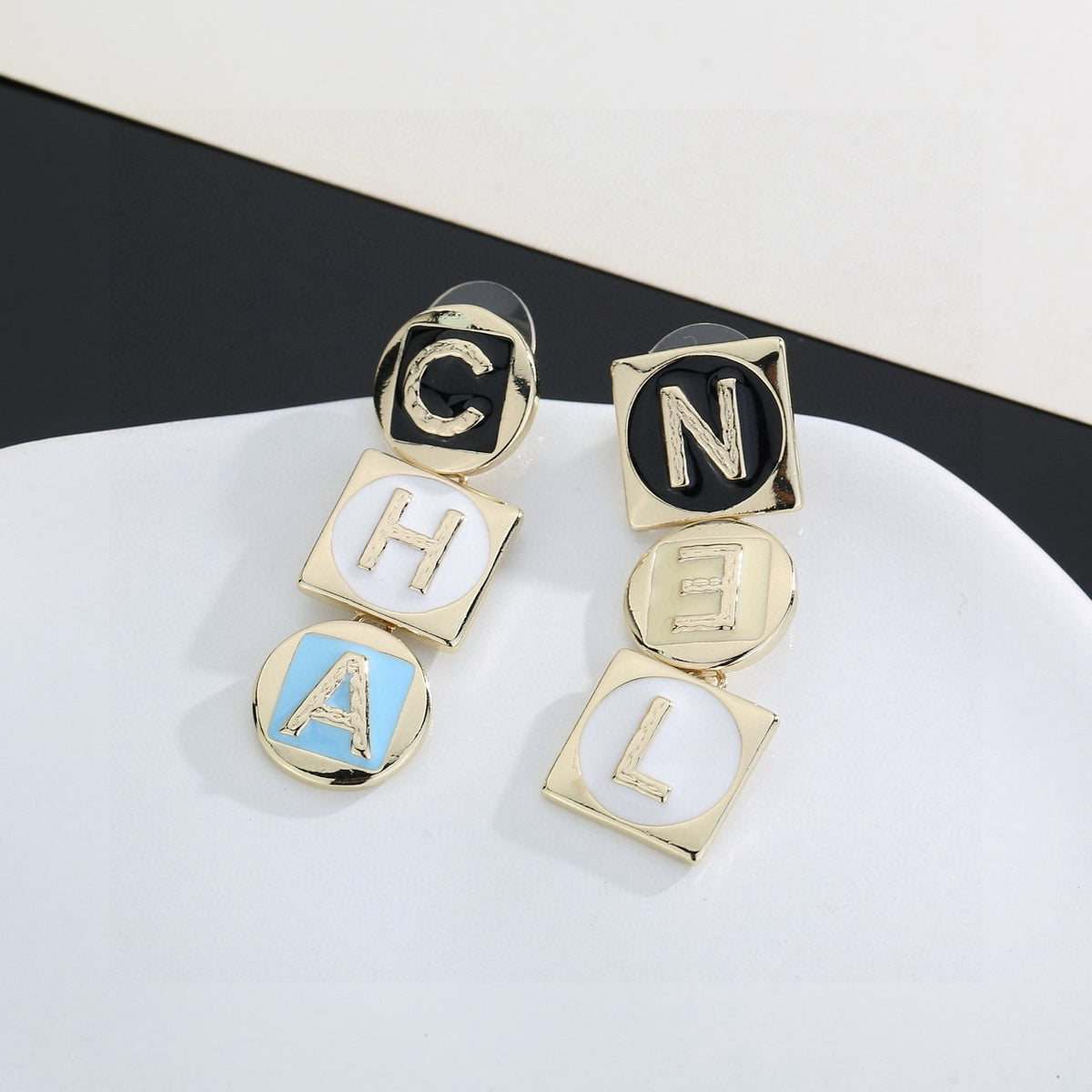 letter Drop Earrings for women - alternate angle view 3